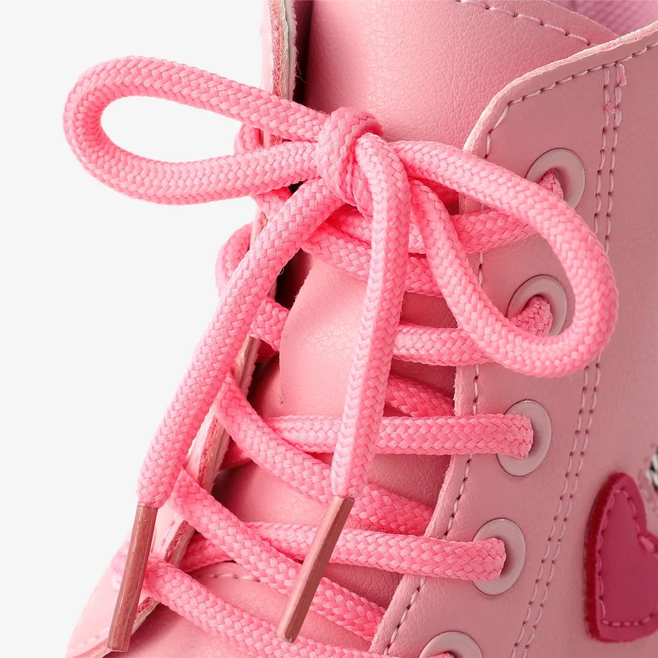 Kids Girls‘ Sweet Pink Heart Decor Side Zipper Boots Pink big image 1
