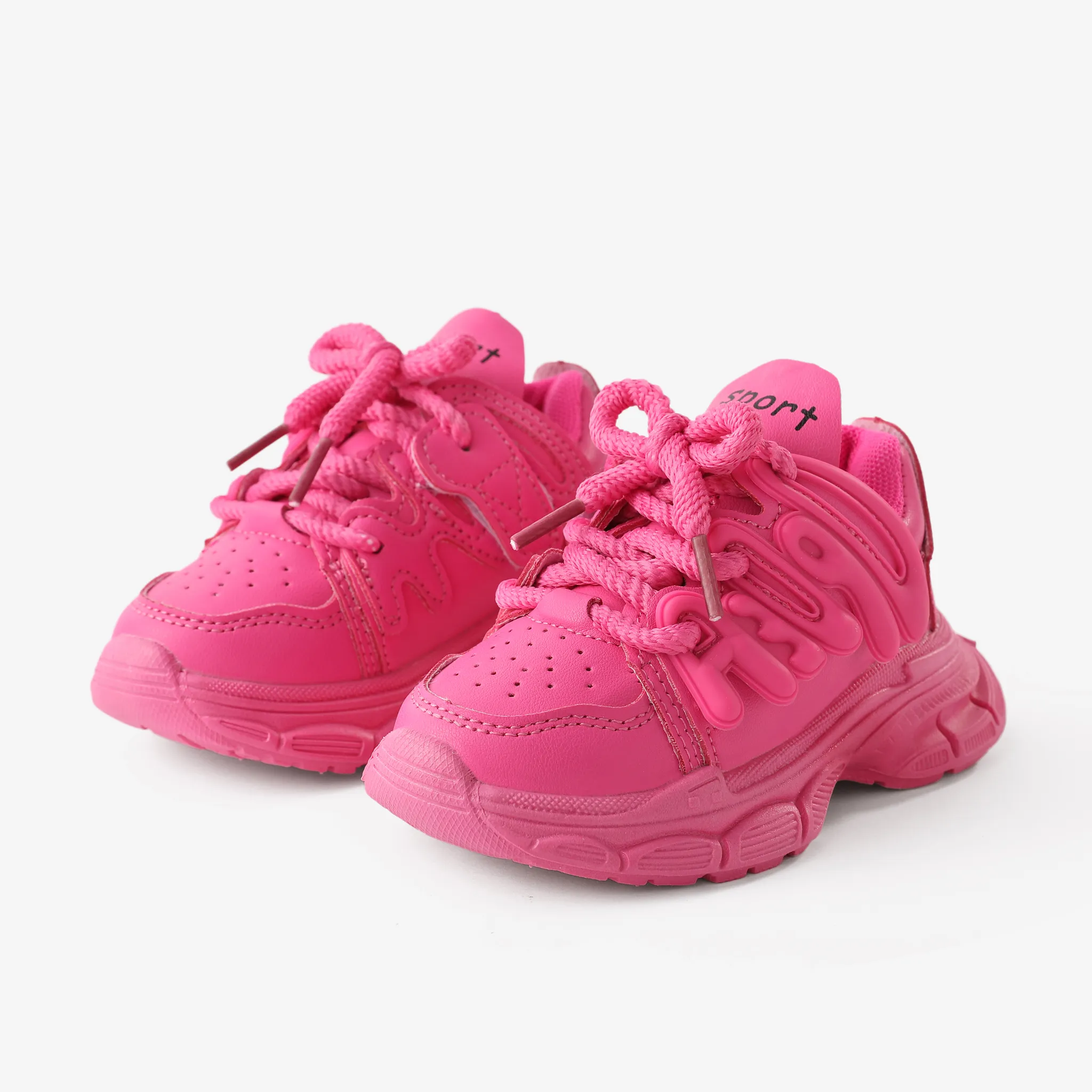 

Toddlers and Kids Stylish Solid Color Letters Pattern Lace-up Casual Sports Shoes