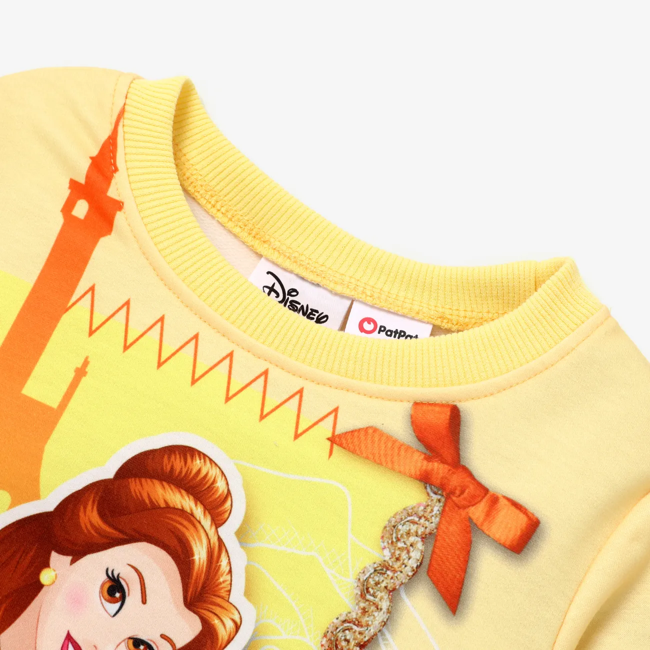 Disney Princess Criança Menina Infantil Sweatshirt Amarelo big image 1