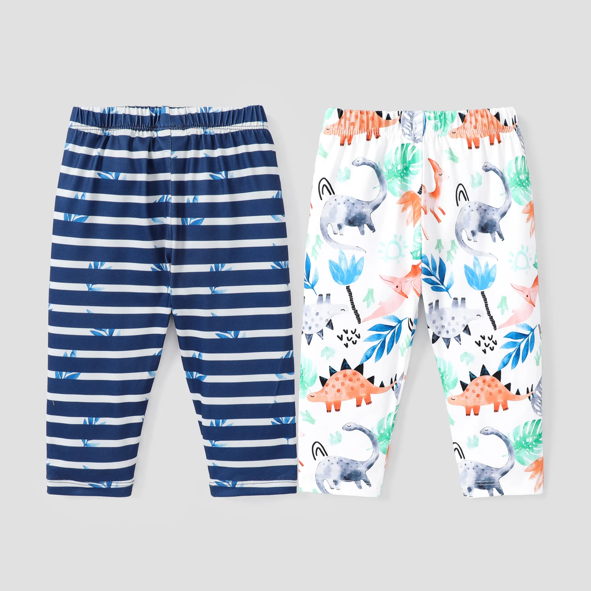 Baby Boy Stripe or Dinosaur Pattern Boot Pants