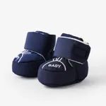 Baby & Toddler Letter & Rabbit Pattern Velcro Fleece Prewalker Shoes Tibetanblue