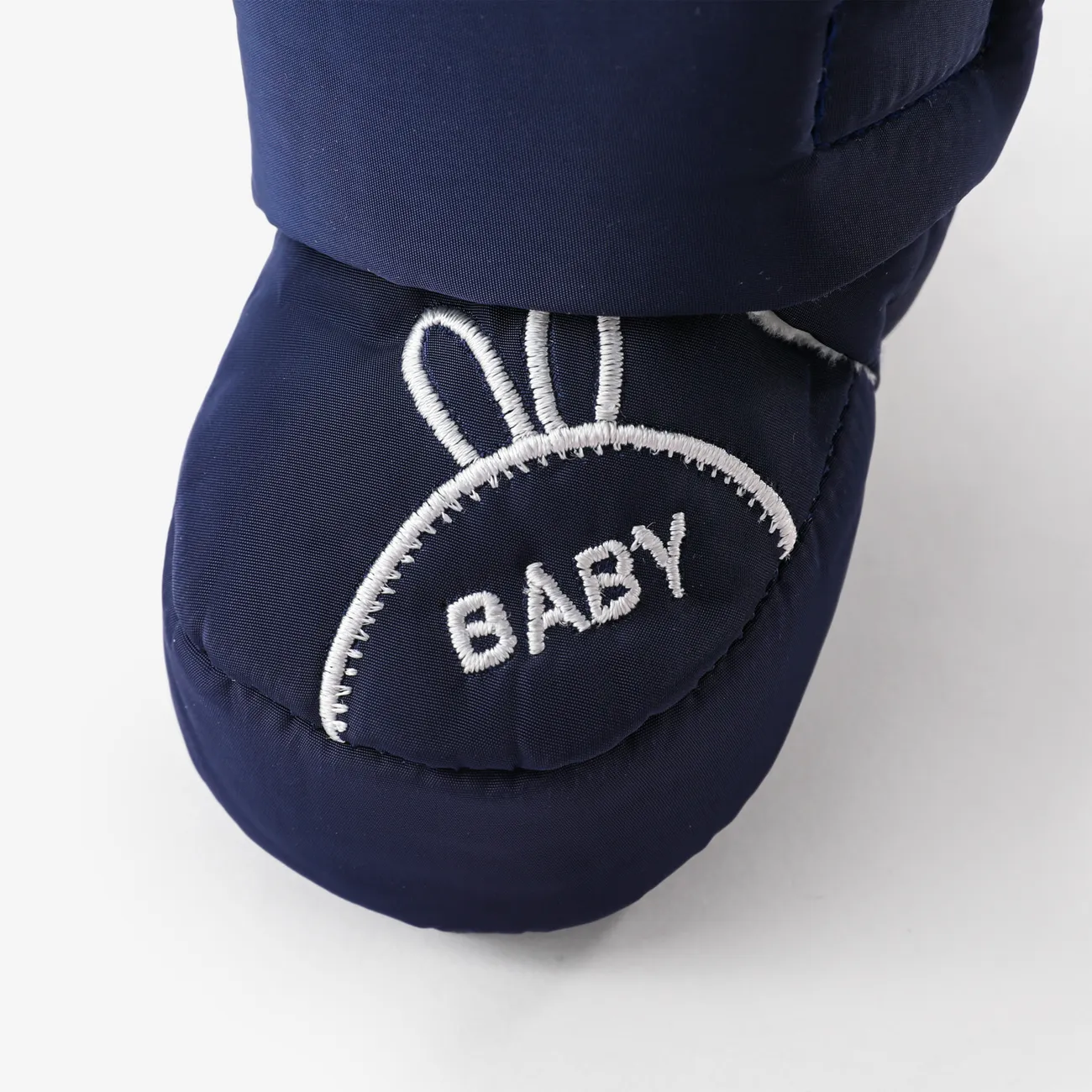 Baby & Toddler Letter & Rabbit Pattern Velcro Fleece Prewalker Shoes Tibetanblue big image 1