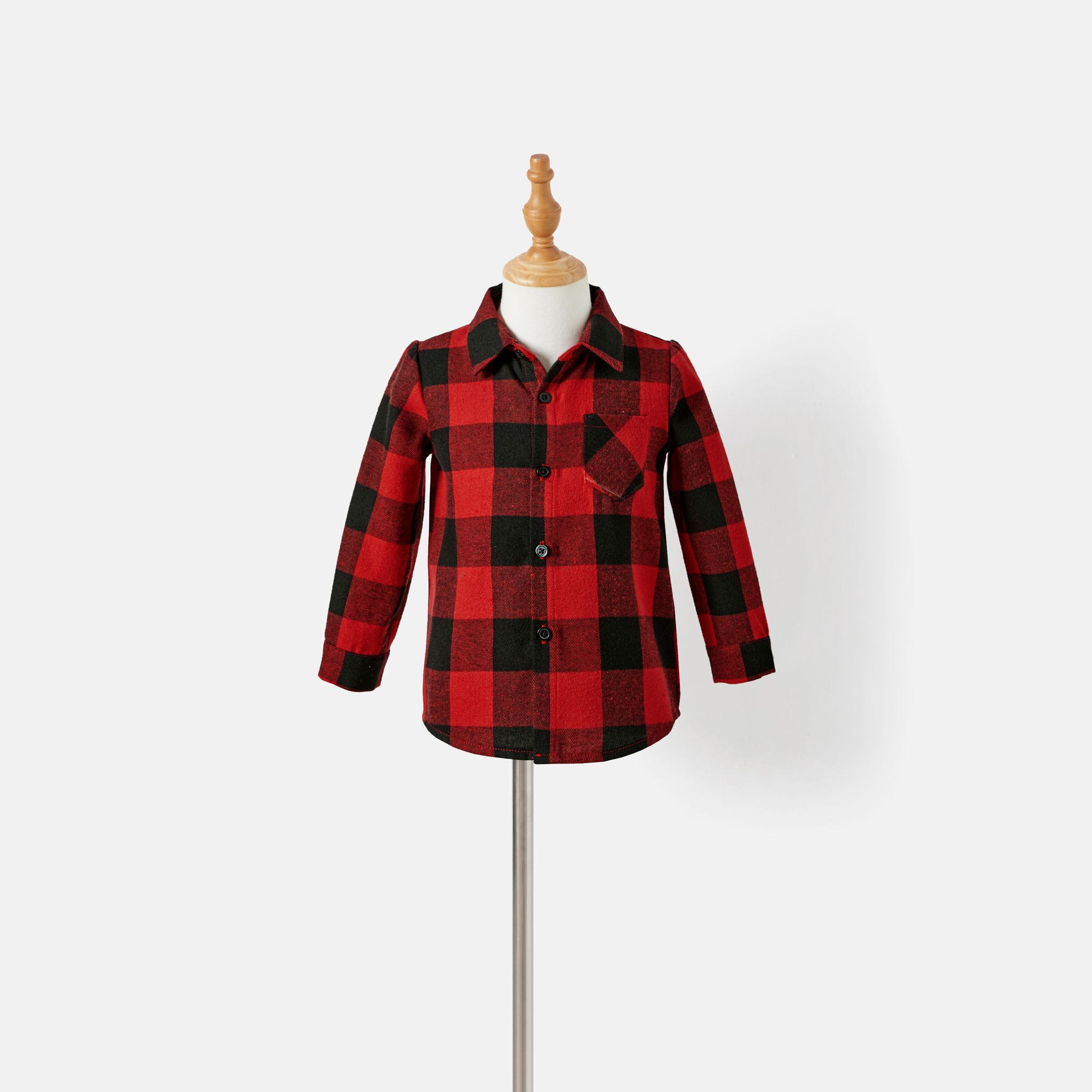 Family Matching Red Plaid Splicing Short-sleeve Belted Dresses and Polo Shirts Sets