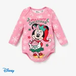 Disney Mickey and Friends Baby Boy/Girl Christmas Character Printed Long-sleeve Jumpsuit Pink