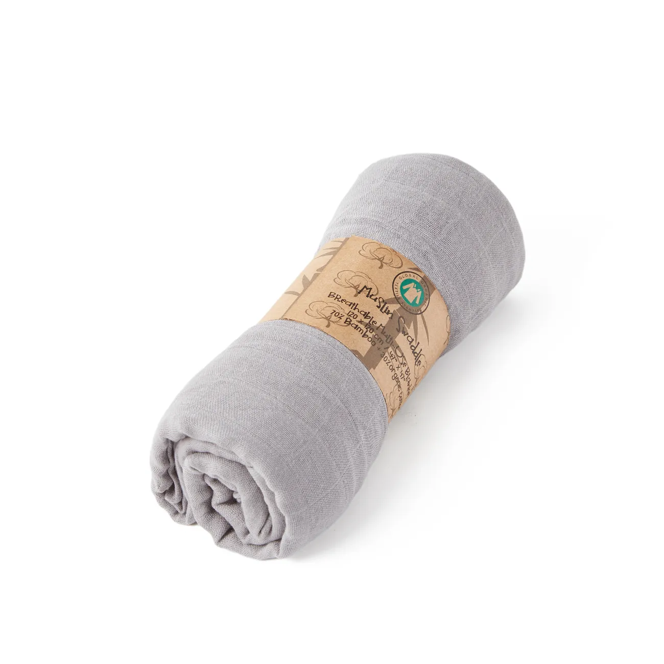 Baby Bamboo Cotton Swaddle Blanket Grey big image 1