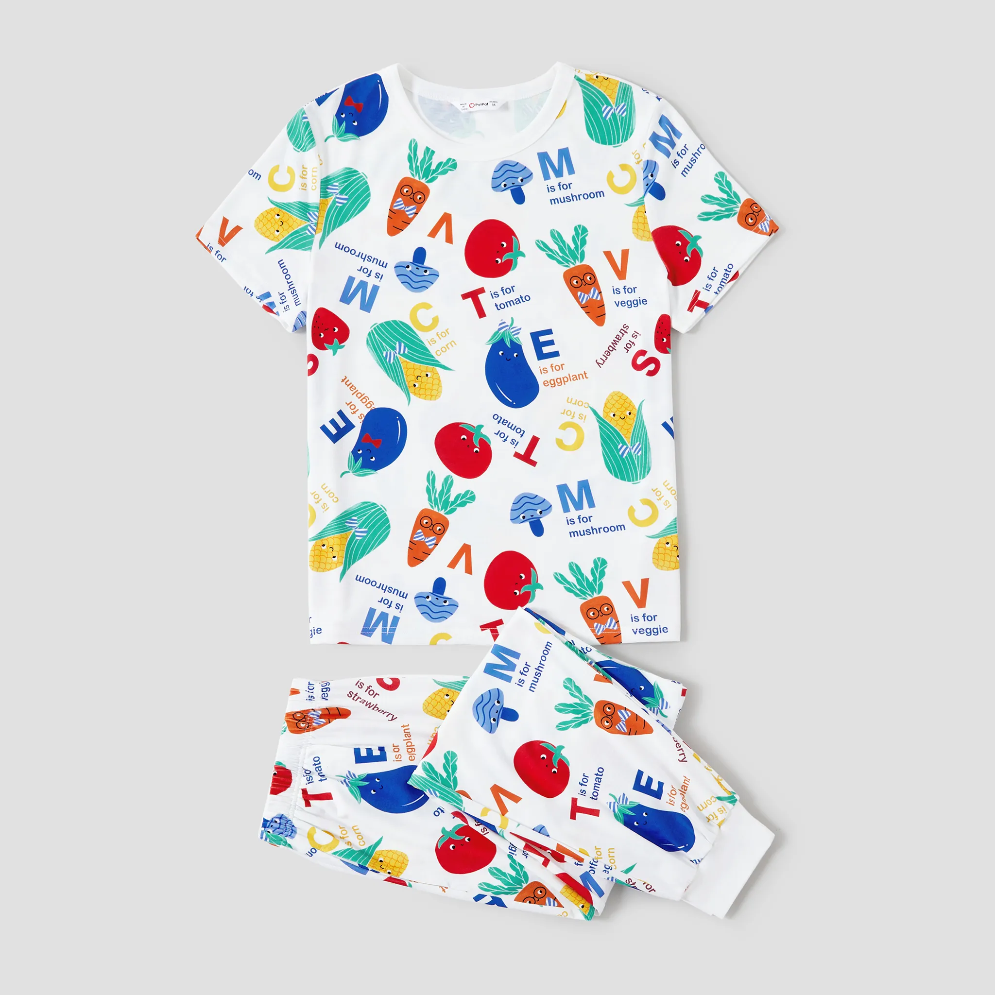 Pyjama Multicolore Et De Légumes Et Alphabet Assortis à La Famille