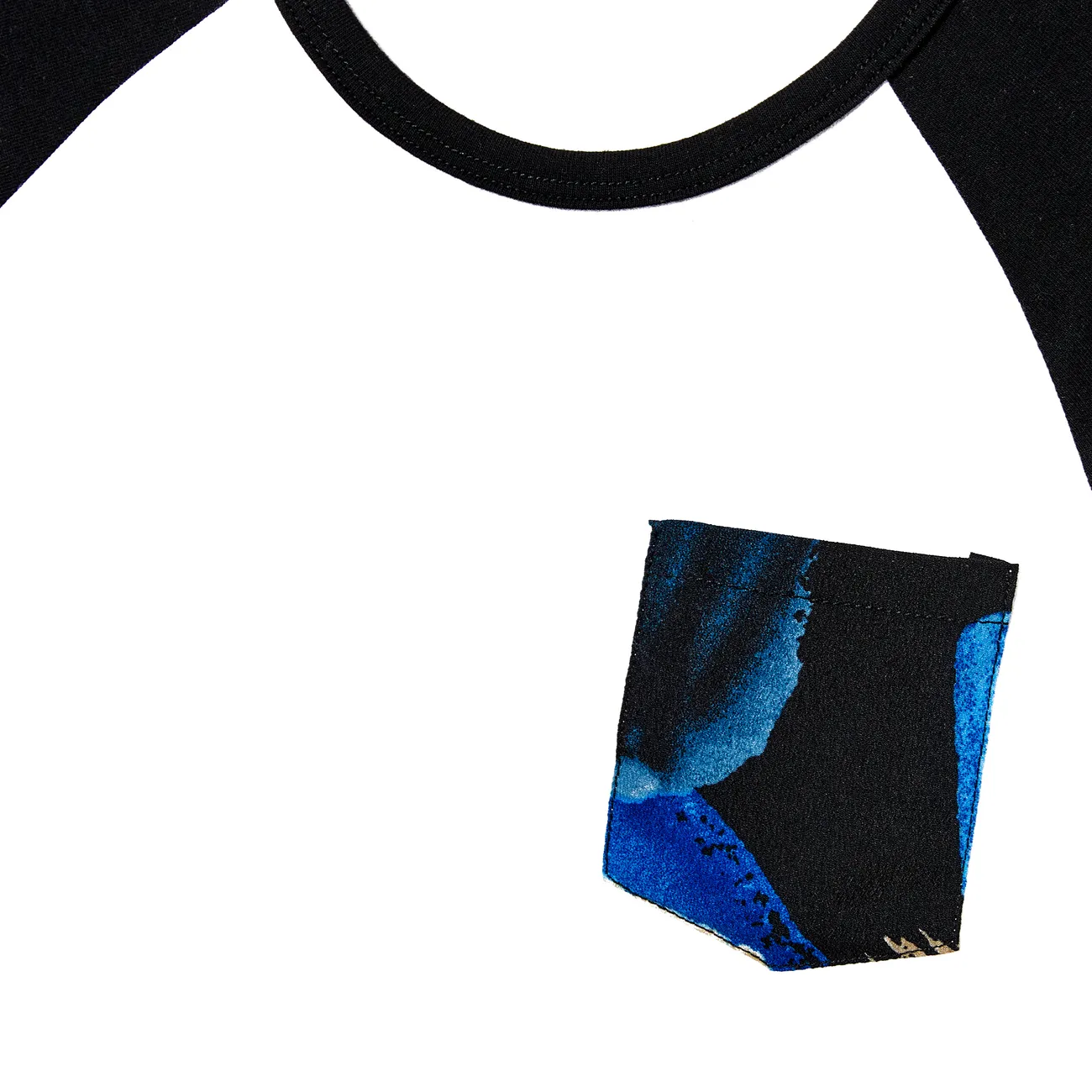 Family Matching Black Raglan-sleeve T-shirt and Printed High Neck Halter Sleeveless Dress Set  Color block big image 1
