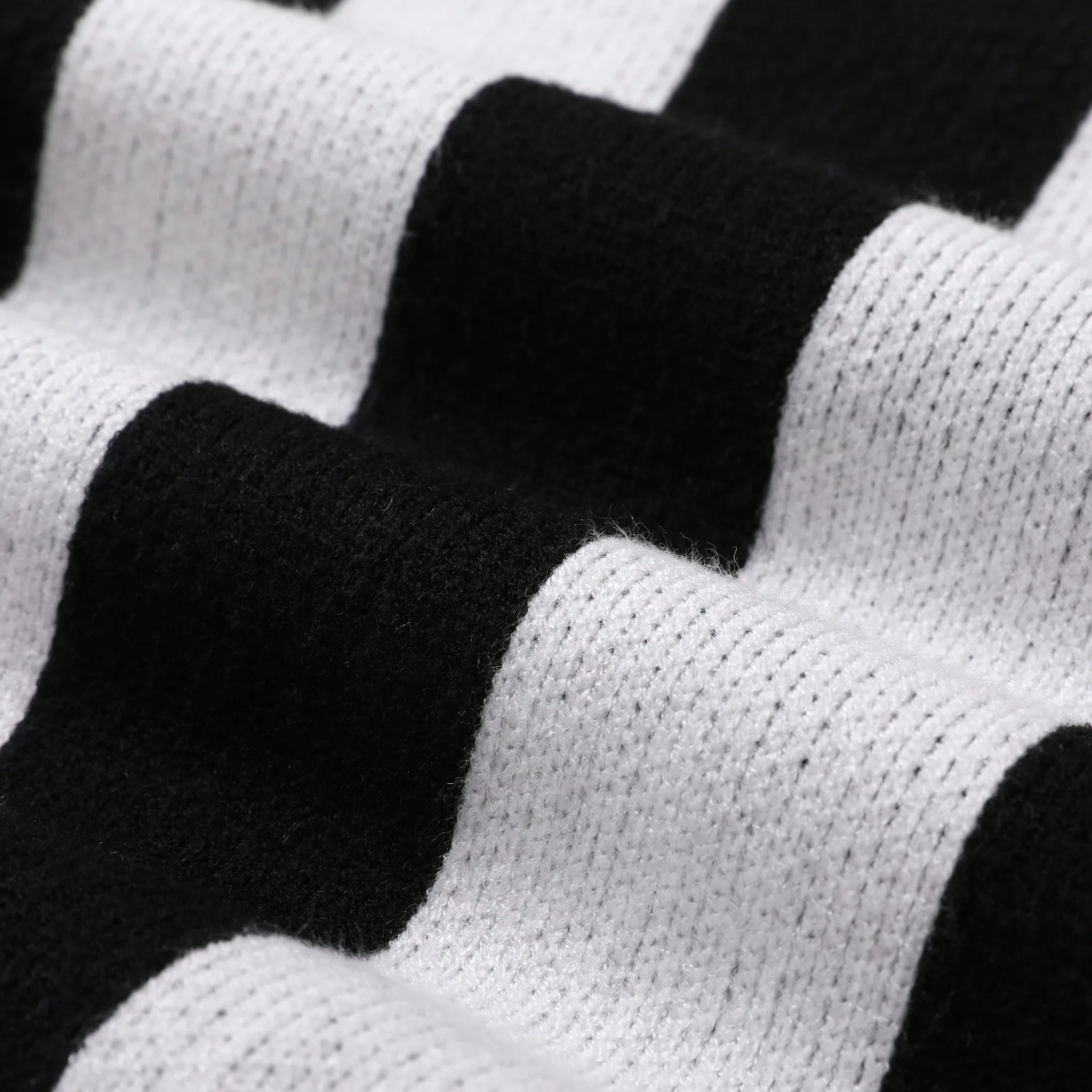 Toddler Boys Football Pattern Sporty Striped Knit Sweater BlackandWhite image 5