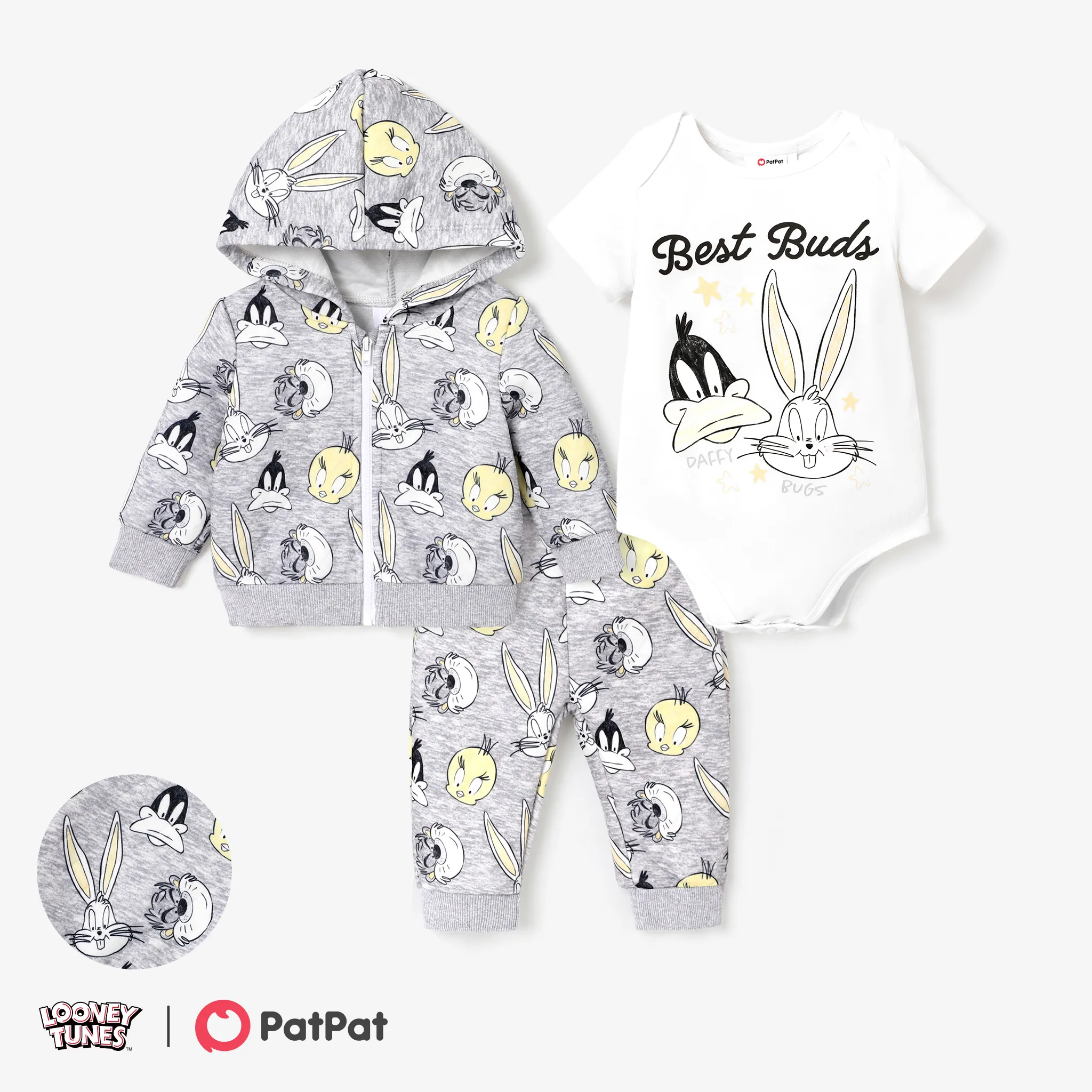 Looney Tunes Baby Boy/Girl Quilted Character Avatar Pattern Jacket or Romper Set