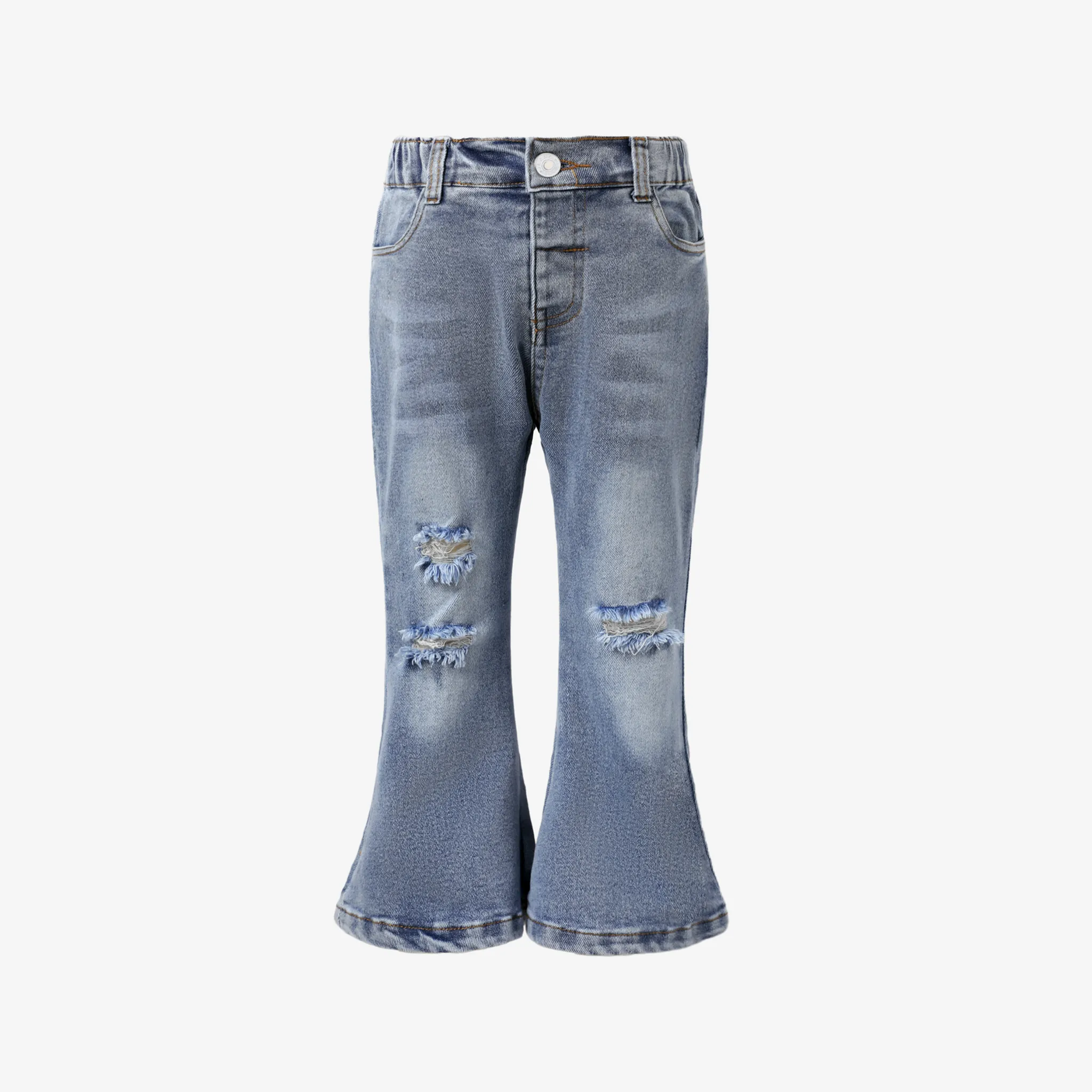 Toddler/Kid Girl's Casual Tight Flares Denim Jeans with Hole Design
