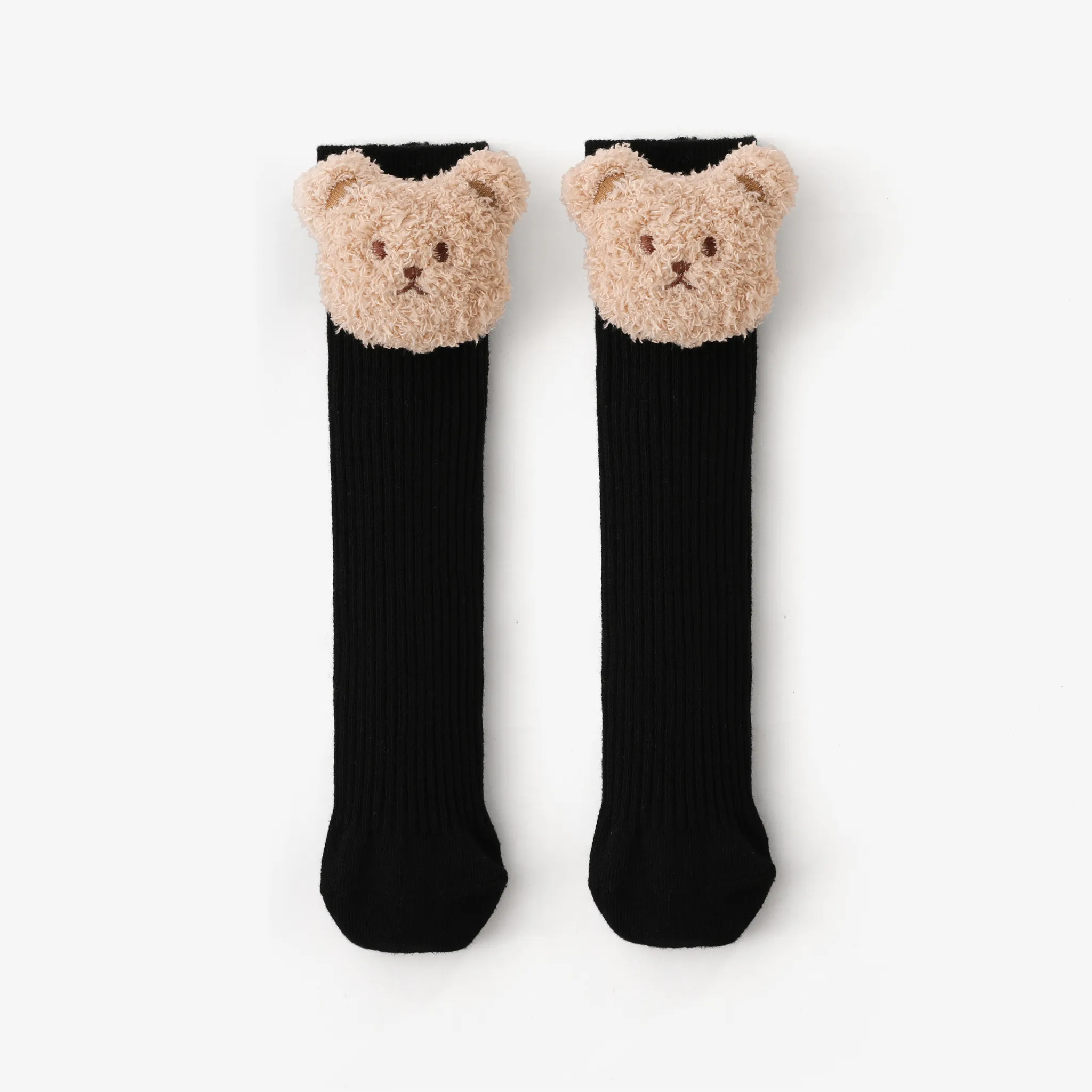 Toddler/kids Bear doll striped stockings Black big image 1