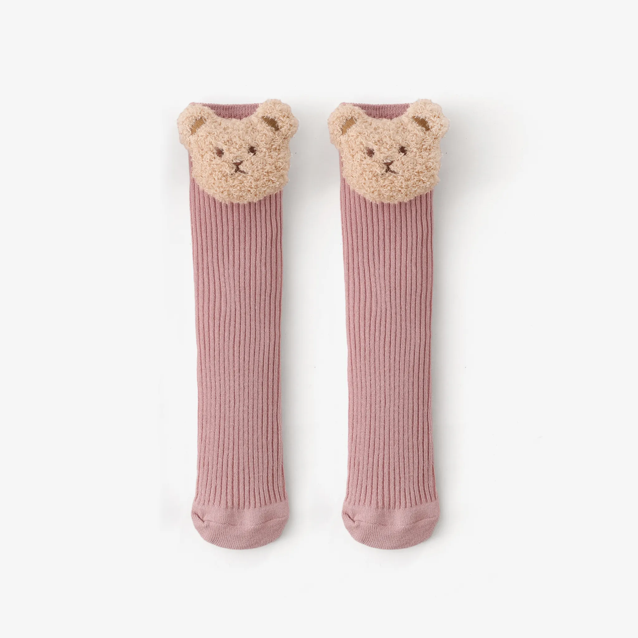 Toddler/kids Bear doll striped stockings Pink