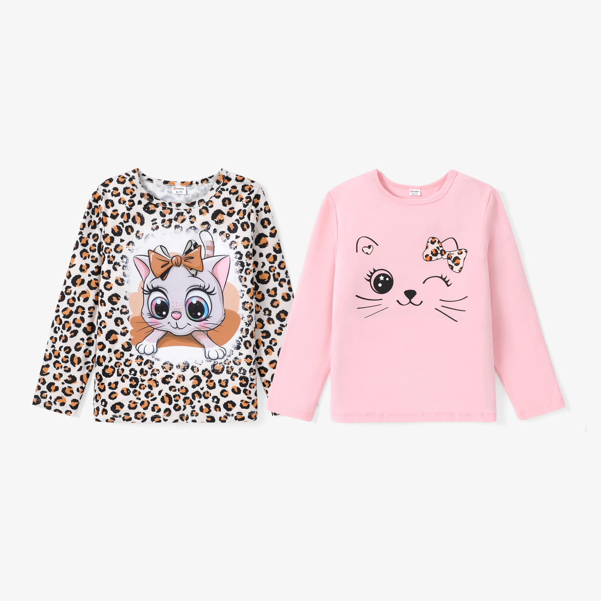 Kid Girl's Sweet Cat/Leopard Animal Pattern T-Shirt