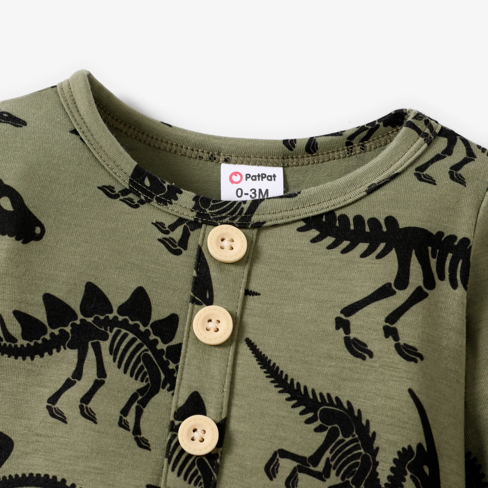 Baby Boy Basic Dinosaur Pattern Long Sleeve Jumpsuit  image 4