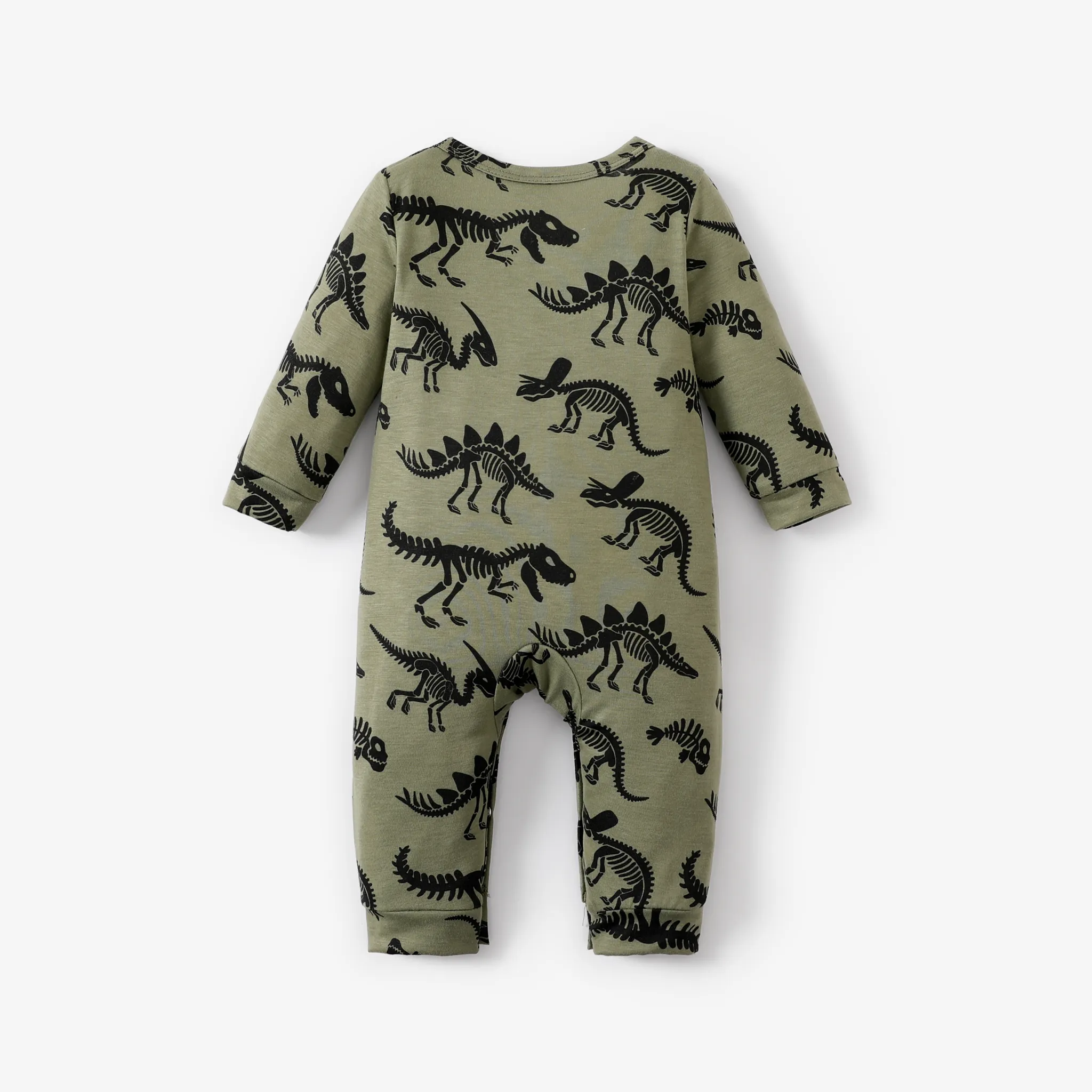 Baby Boy Basic Dinosaur Pattern Long Sleeve Jumpsuit  image 3
