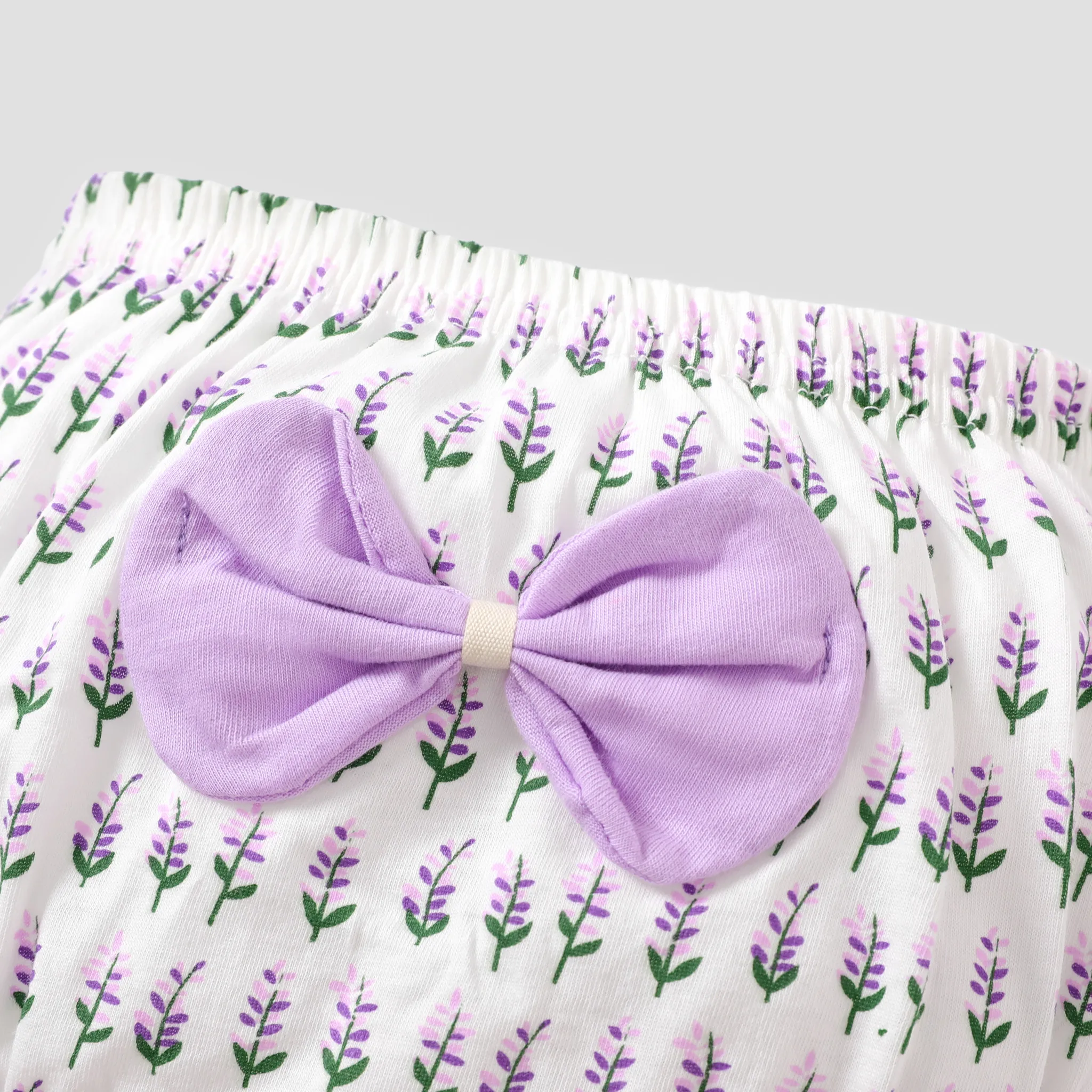 4pcs Toddler Girl Sweet Cotton 3D Hyper-Tactile Bow Tie Plants and Floral Pattern Underwear Set Multi-color image 4