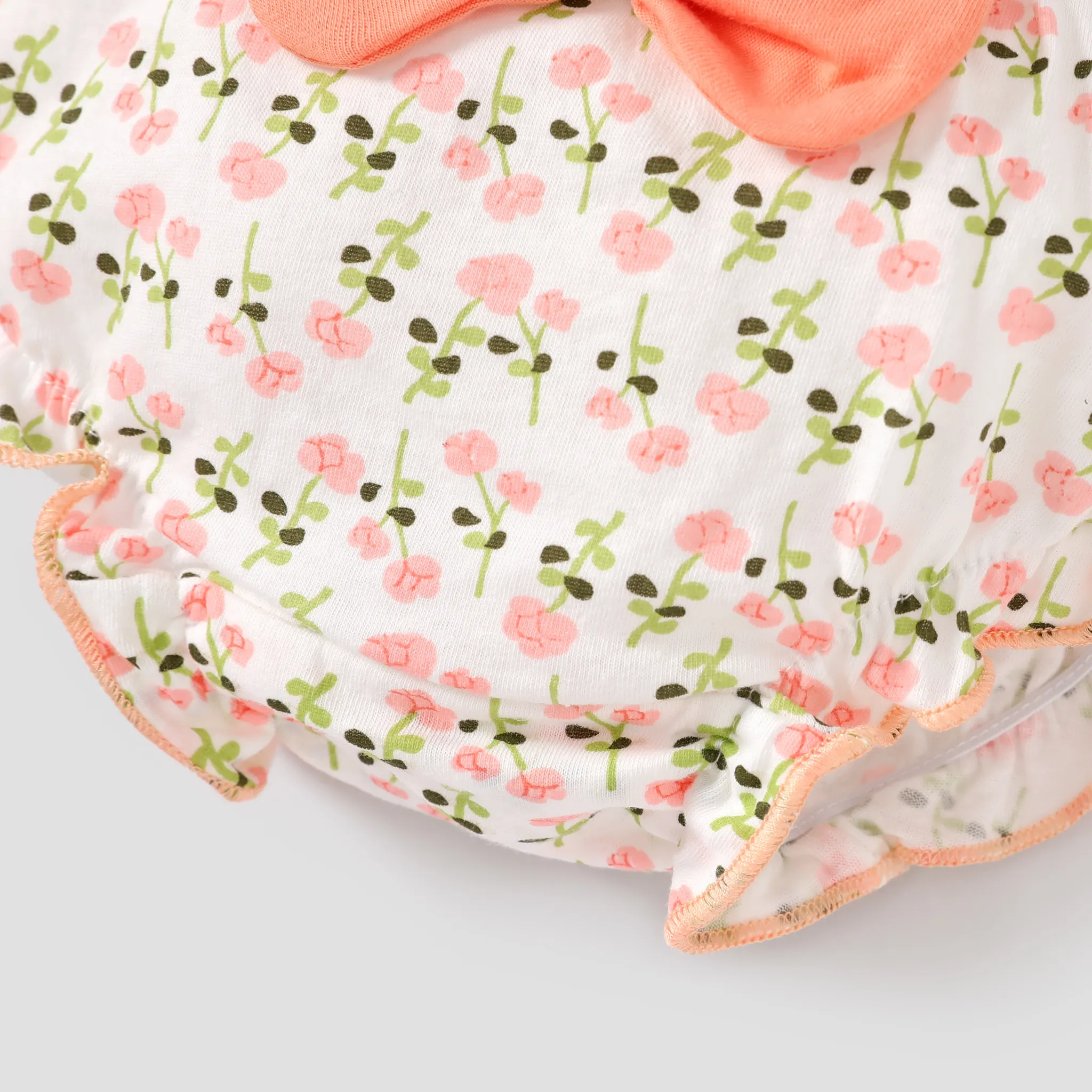 4pcs Toddler Girl Sweet Cotton 3D Hyper-Tactile Bow Tie Plants and Floral Pattern Underwear Set Multi-color image 5