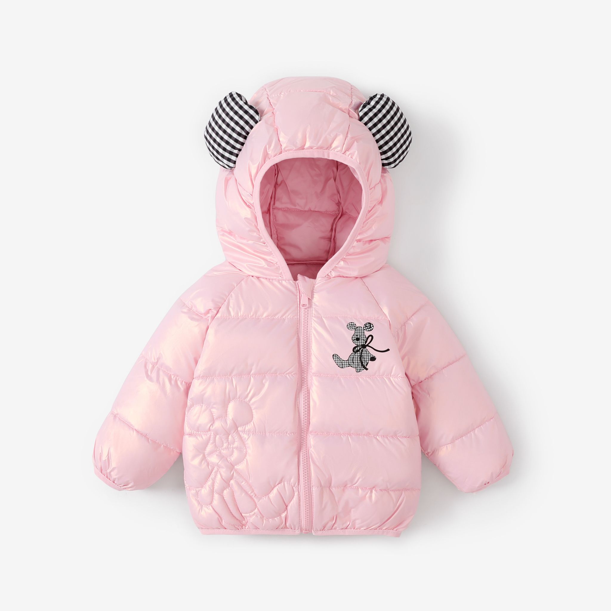 Toddler/Kid Girl/Boy Childlike Animal Pattern Hooded Padding Coat With 3D Ear Design