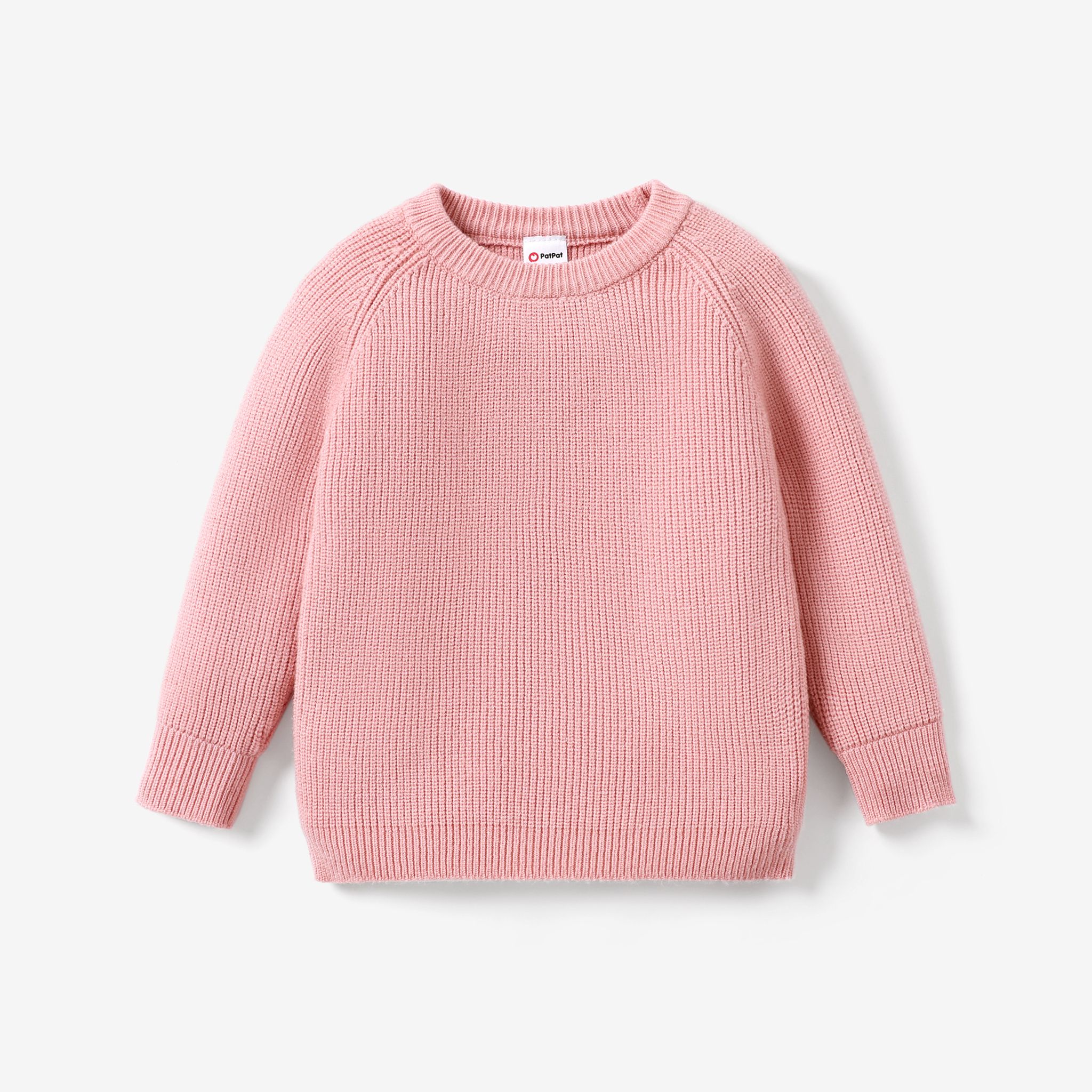 Toddler/Kid Girl/Boy Solid Inserted Shoulder Design Sweater