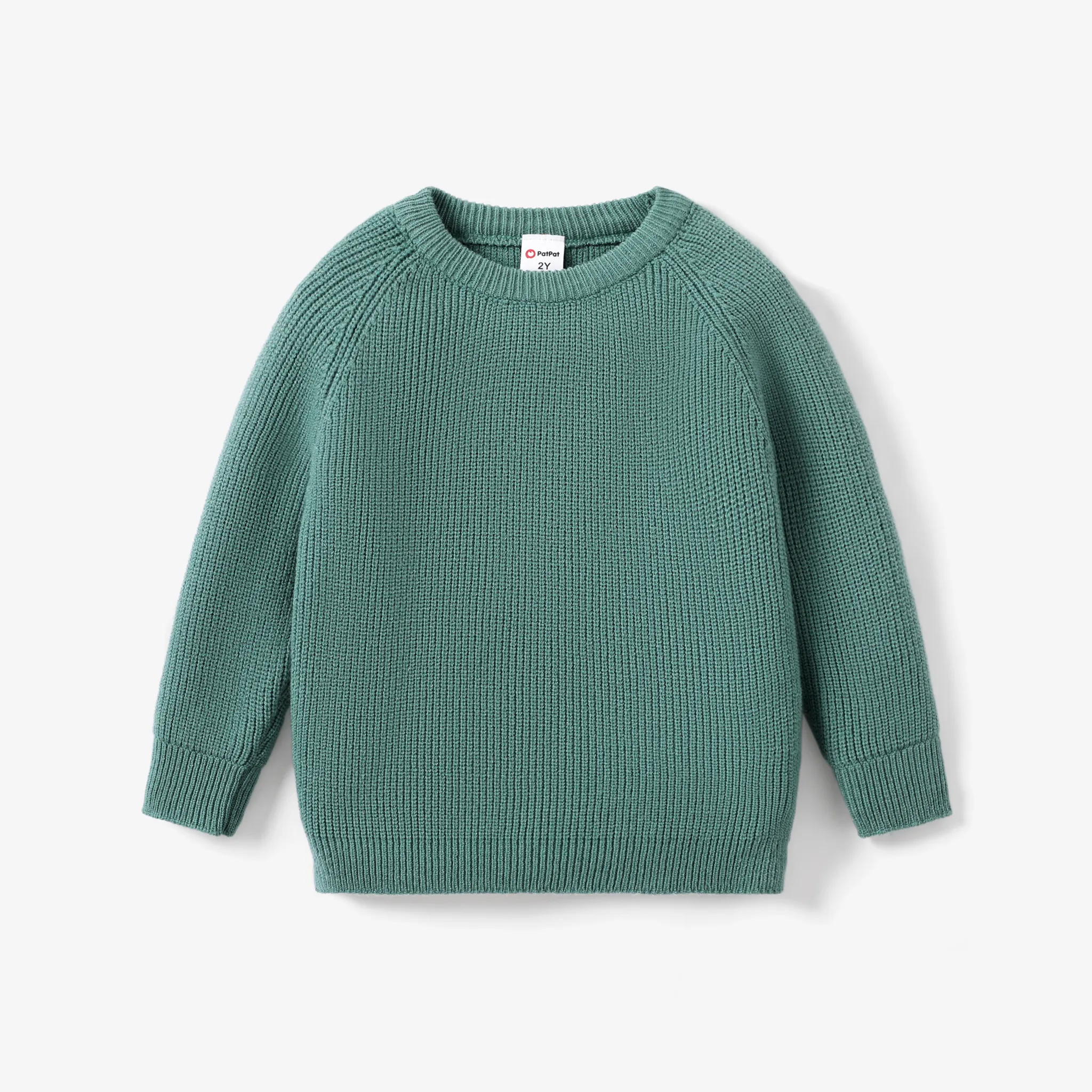 Toddler/Kid Girl/Boy Solid Inserted Shoulder Design Sweater
