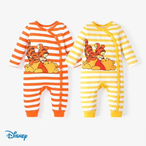 Disney Winnie the Pooh Baby Girl/Boy Stripe & Character Print Long-sleeve Jumpsuit 