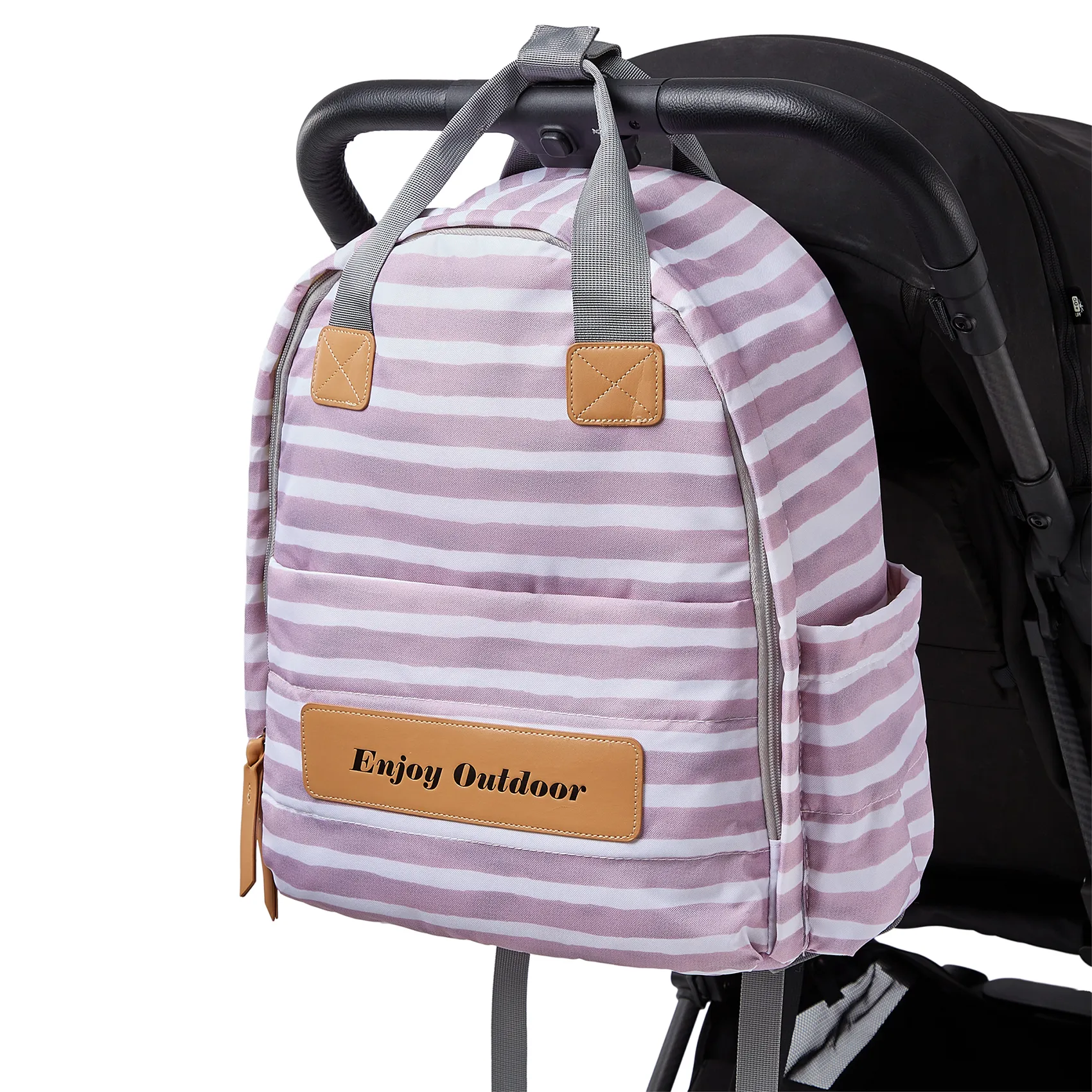 Mochila Multifuncional e à Prova D'Água com Grande Capacidade para Fraldas Essenciais e Lazer Rosa