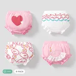 4-Pack Baby/Toddler Girl Sweet Adorable Pattern Cotton Underwear Multi-color
