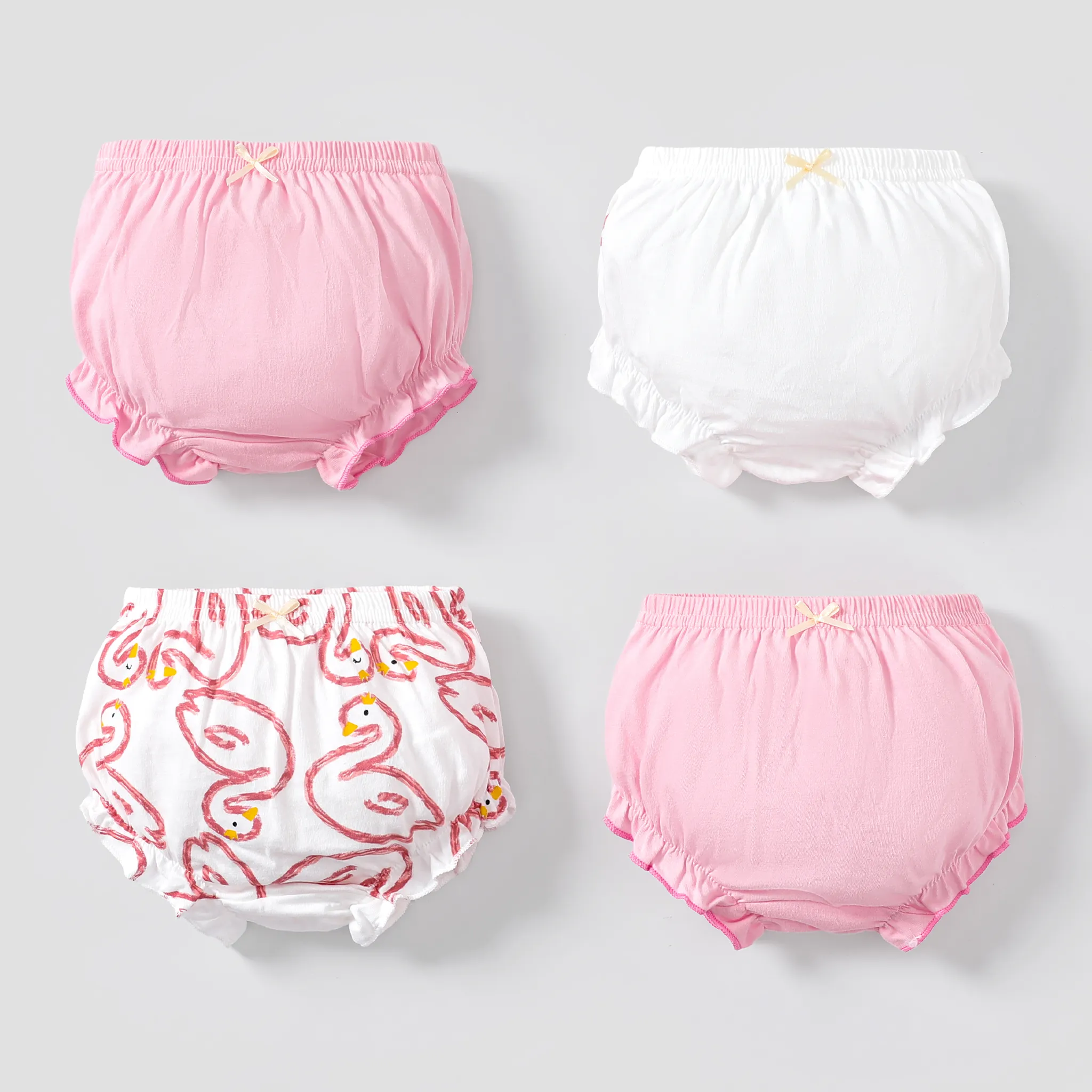 4-Pack Baby/Toddler Girl Sweet Adorable Pattern Cotton Underwear Multi-color image 2