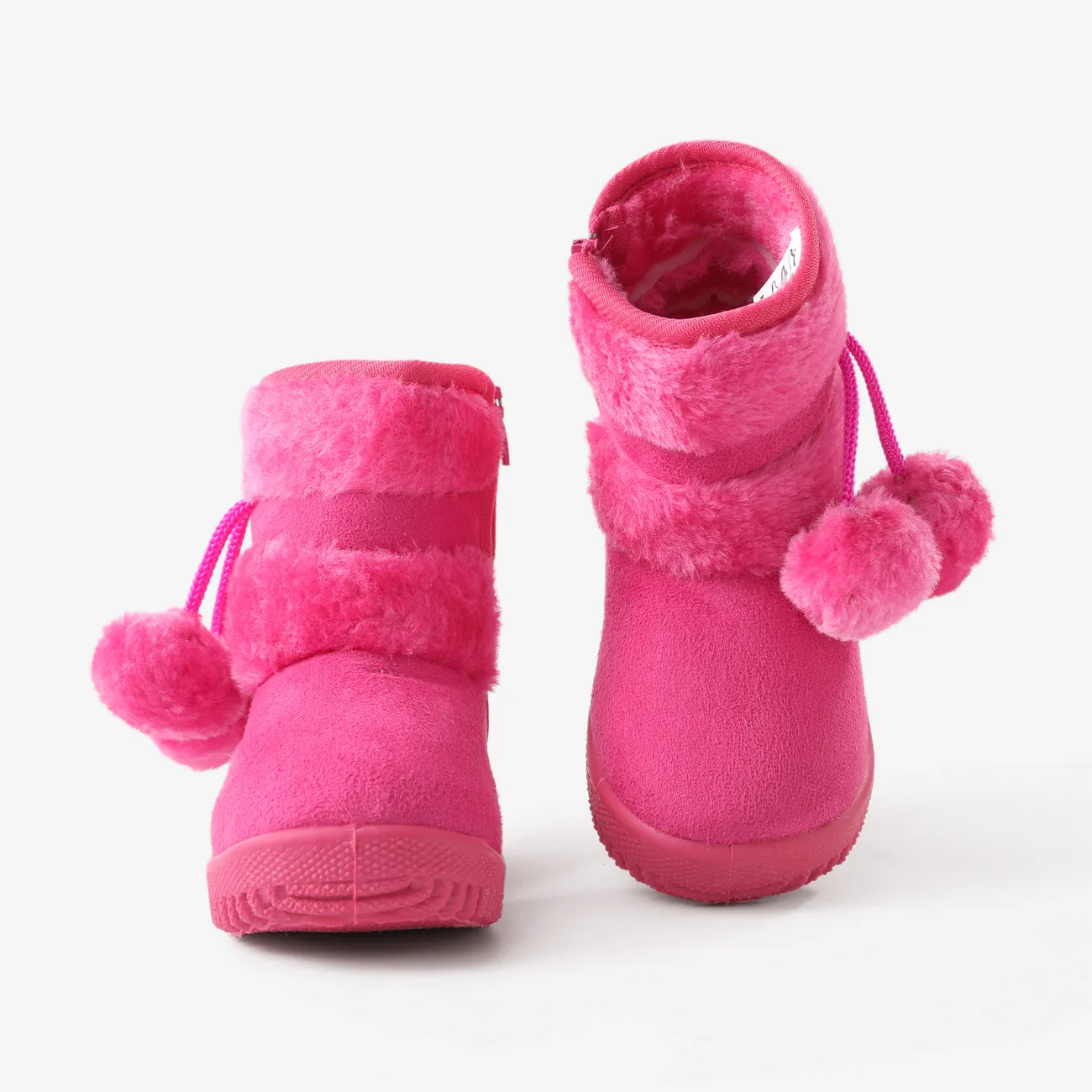 Toddler & Crianças Pompom Decor Fleece Botas de Neve Rosado big image 1