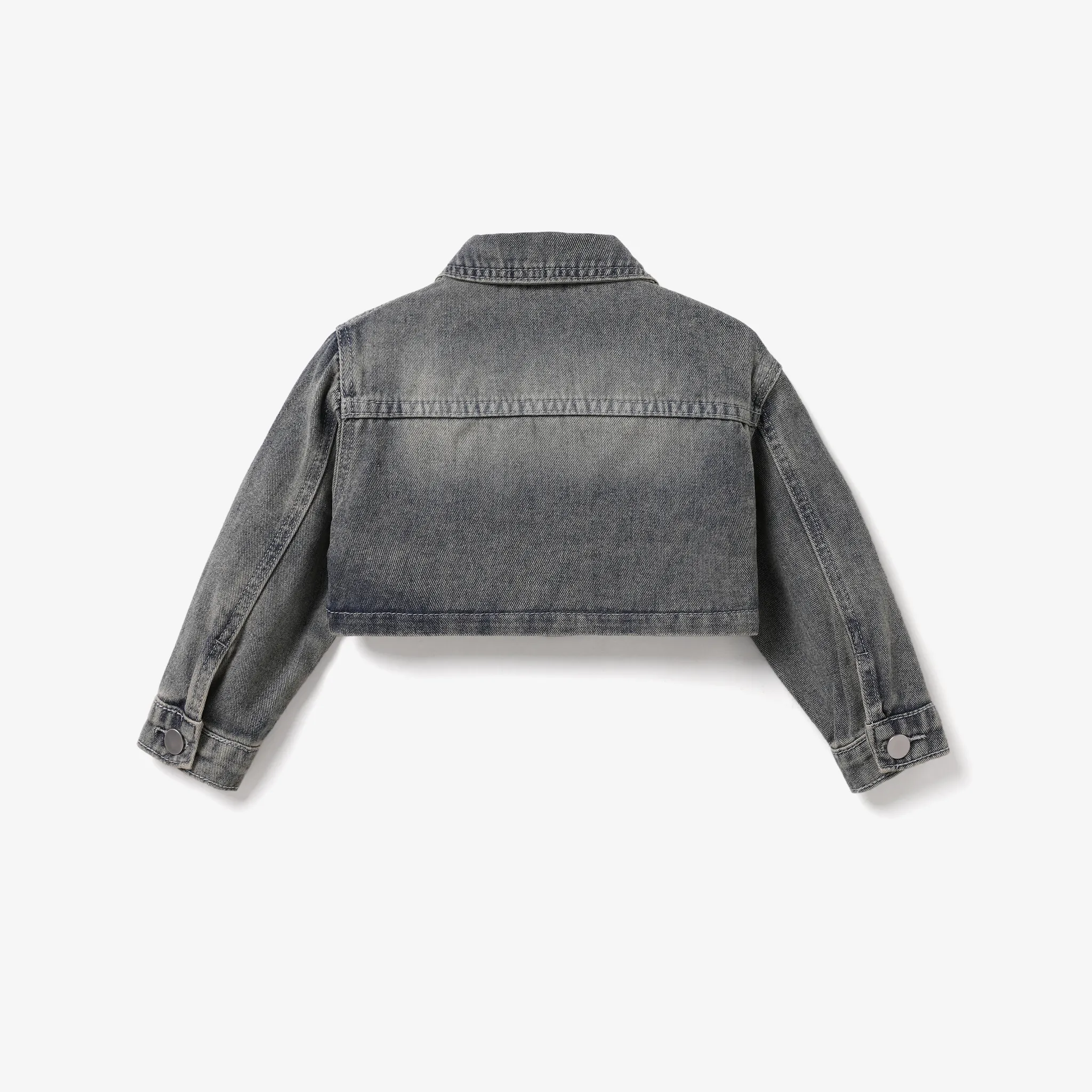 Toddler/Kid Girl's Avant-garde Fabric Stitching Button design Denim Jacket  image 2
