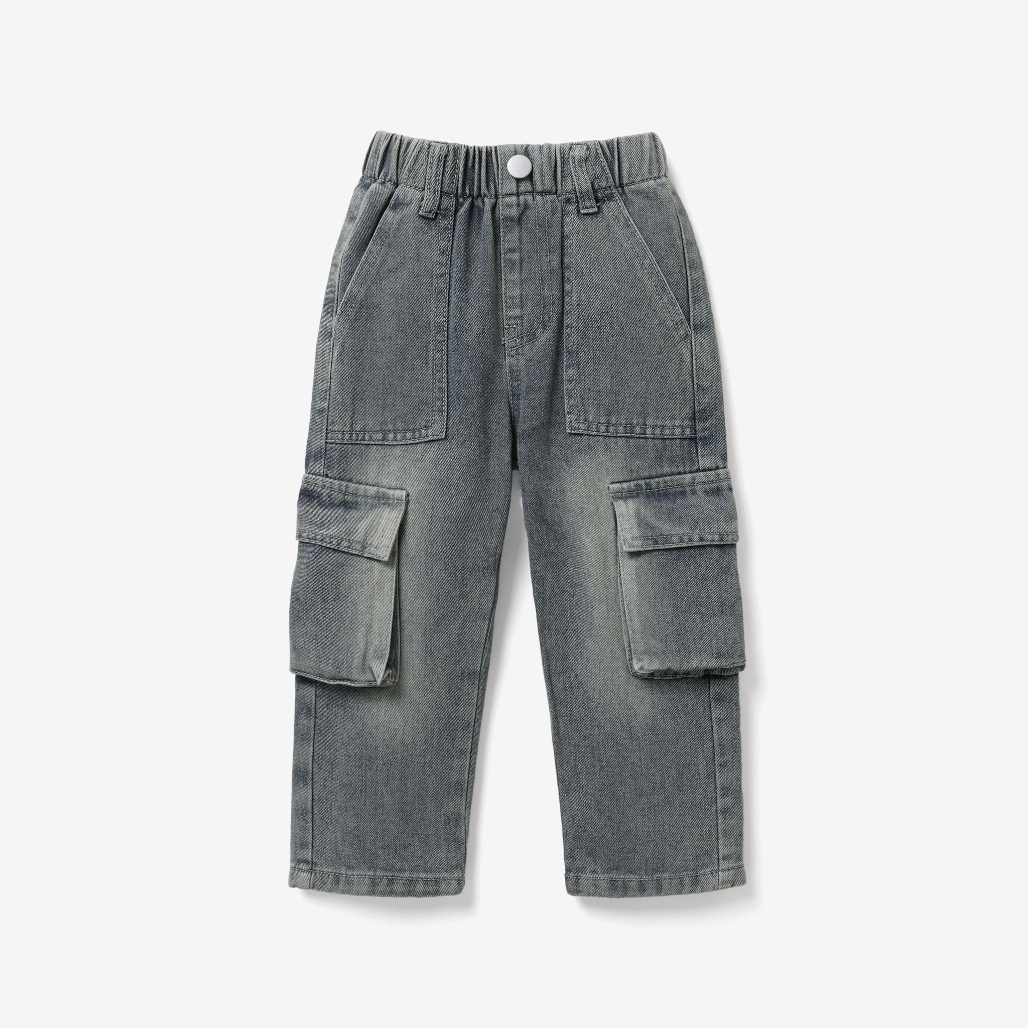 Enfant En Bas âge/enfant Fille/garçon Vintage Workwear Denim Patch Pocket Jeans
