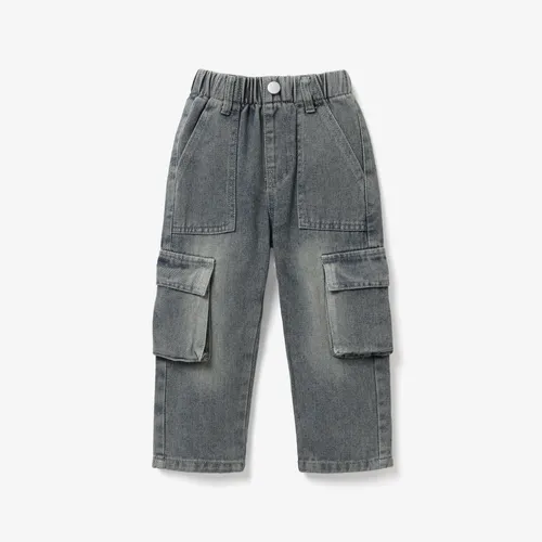 Toddler/Kid Girl/Boy Vintage Workwear Denim Patch Pocket Jeans