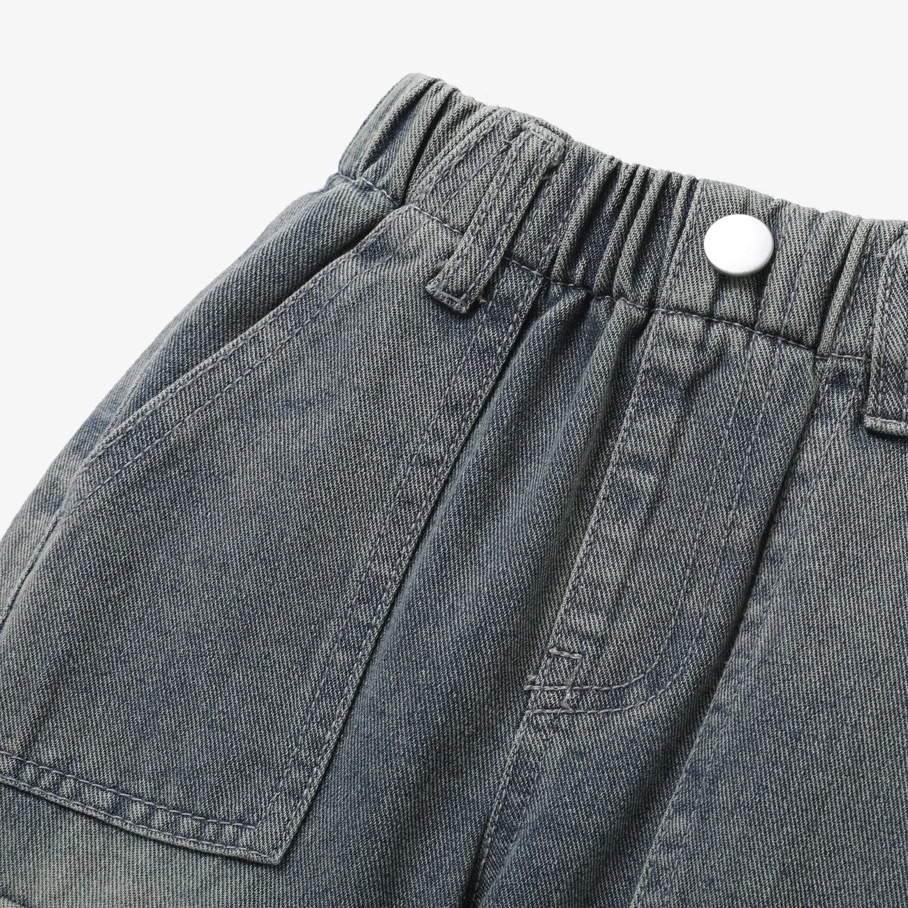 Toddler/Kid Girl/Boy Vintage Workwear Denim Patch Pocket Jeans MUDYELLOW big image 1