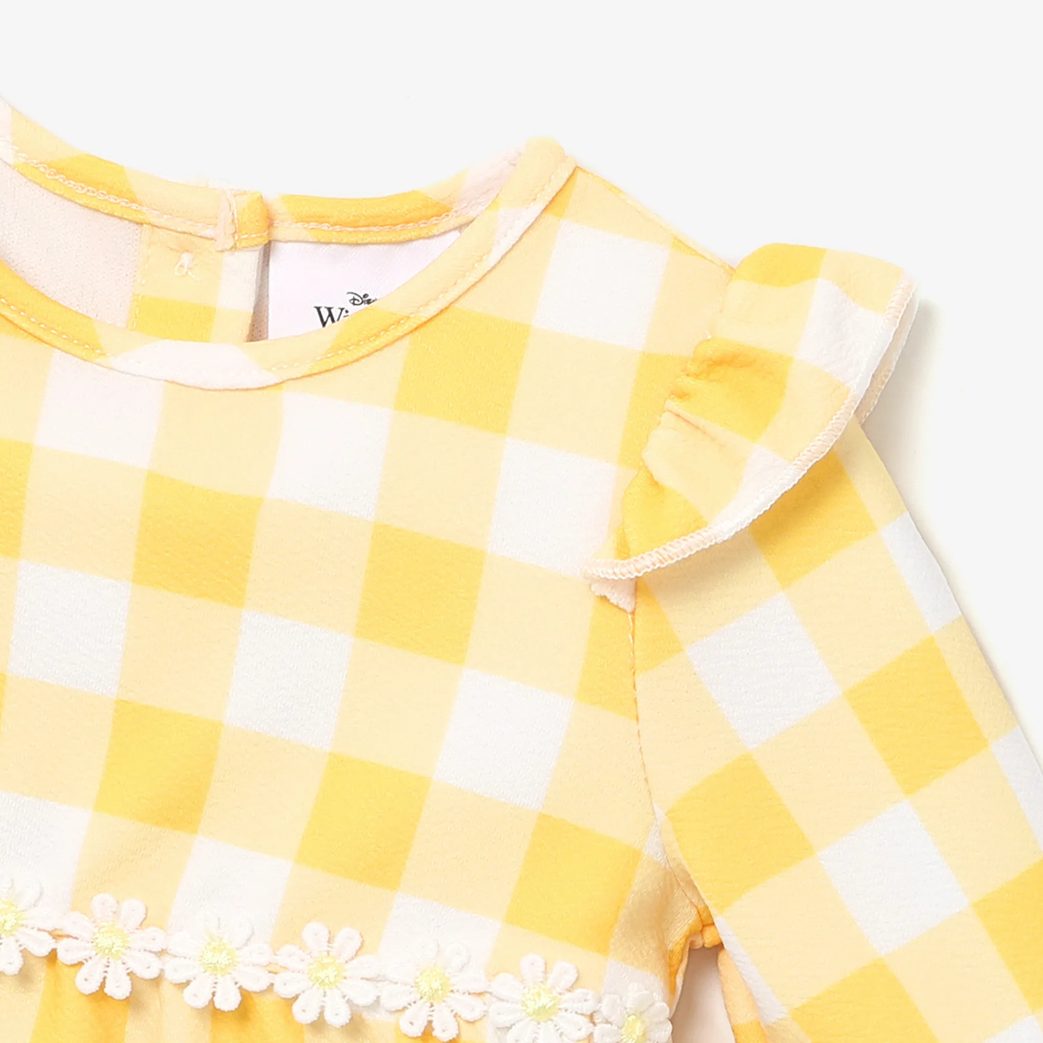 Disney Winnie the Pooh character pattern plaid top paired or with knitted stretch denim jeans  image 3