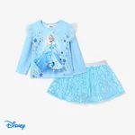 Disney Princess Toddler Girl Character Print Long-sleeve Top and Mesh Skirt  Blue