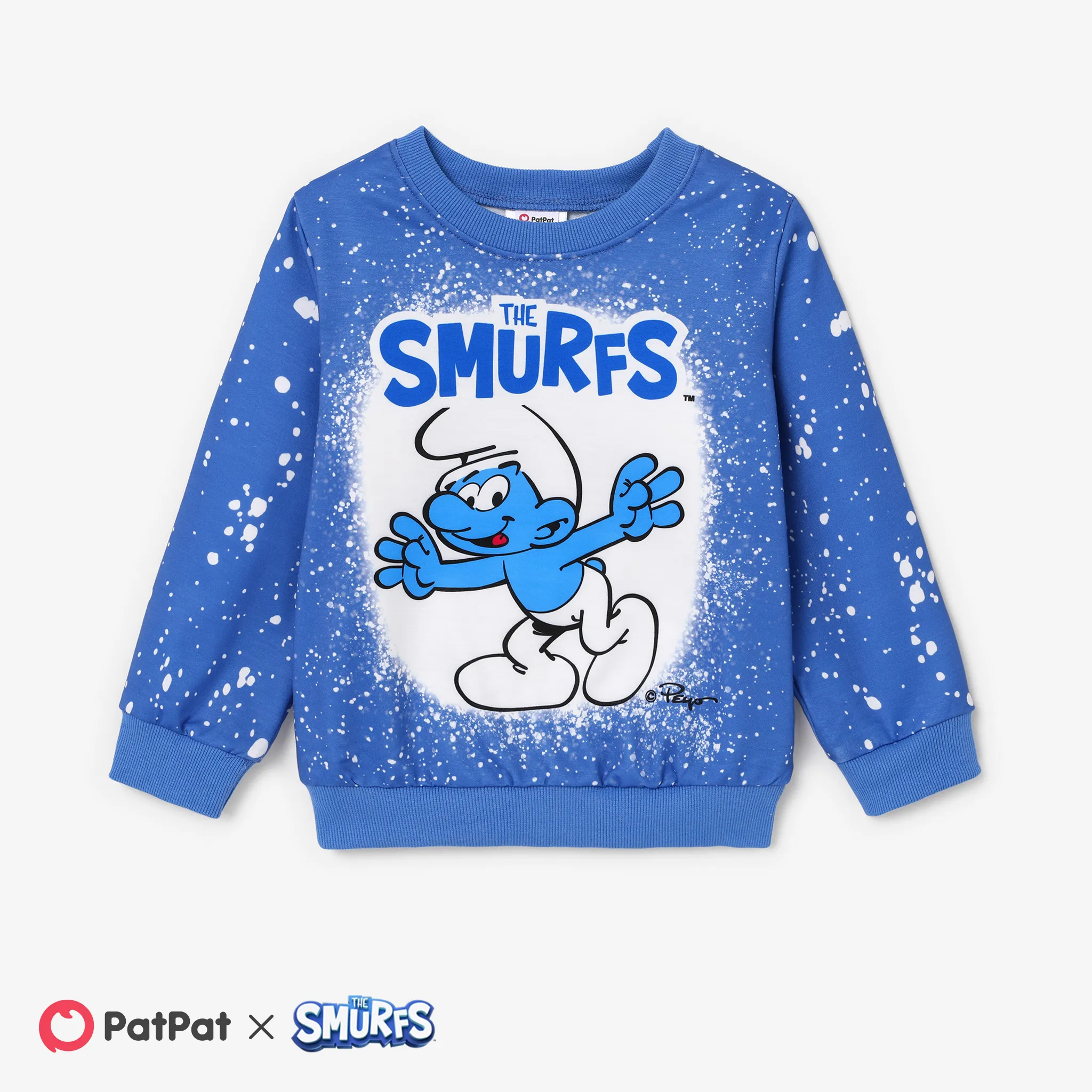 The Smurfs Family Matching Graphic Long-sleeve Sweatshirt
 Blue