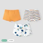 3PCS Boy's  Cute Animal Print Casual Ball Underwear Set Orange