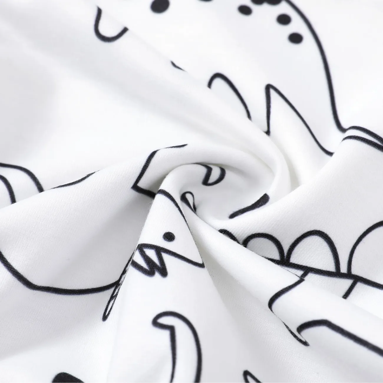 Bébé Unisexe Dinosaure Enfantin Manches longues Sweat-shirt Blanc big image 1