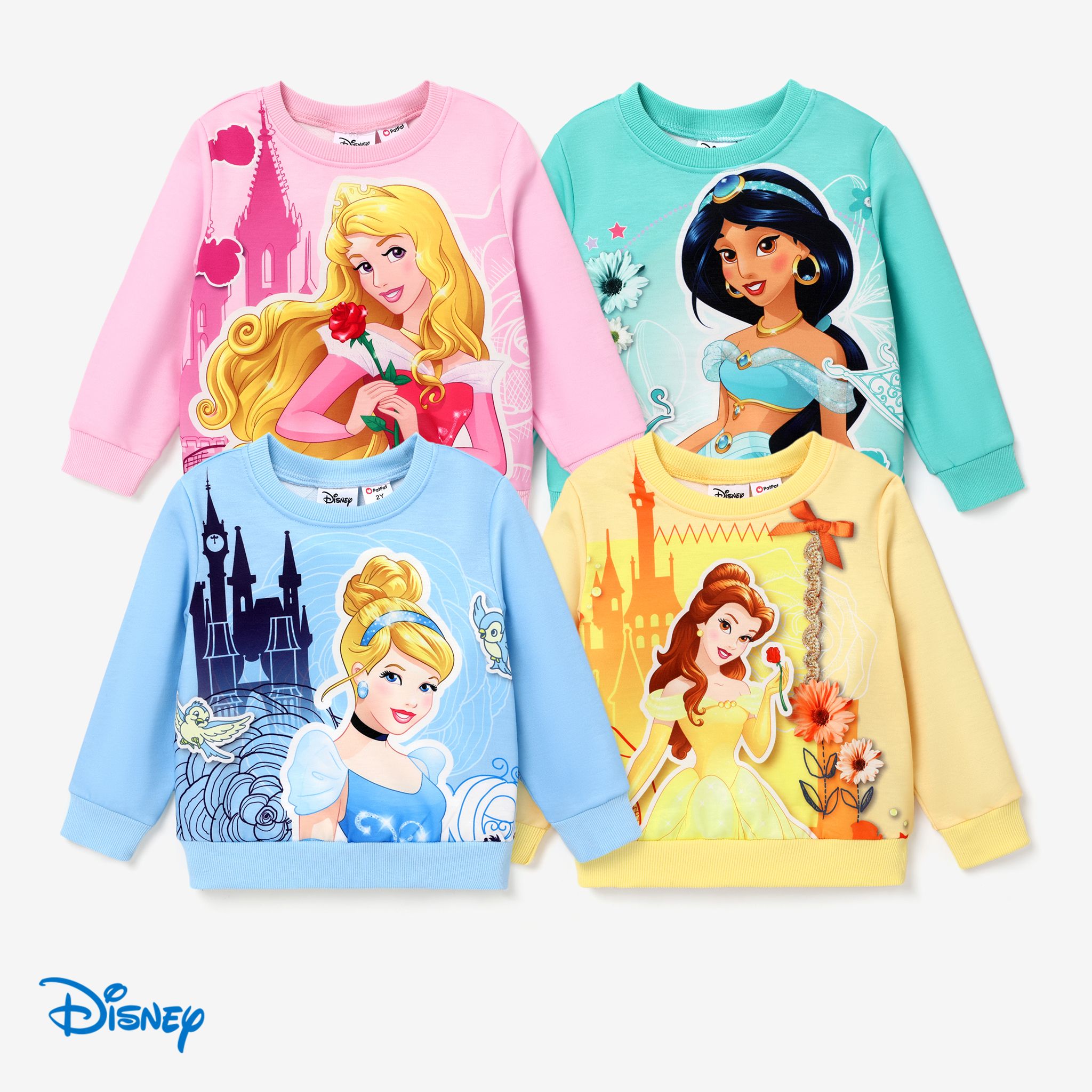 Disney Princess 幼兒女孩角色印花長袖衛衣