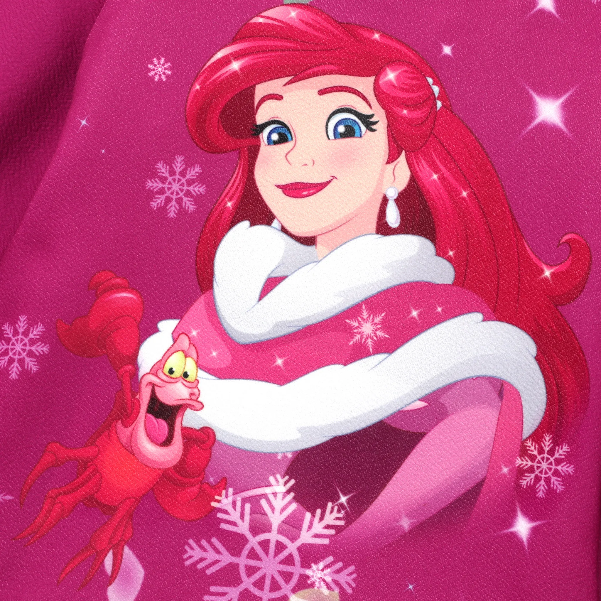 Disney Princess Toddler Girl Character Print Sparkle Ruffled Long-sleeve Dress Roseo image 3