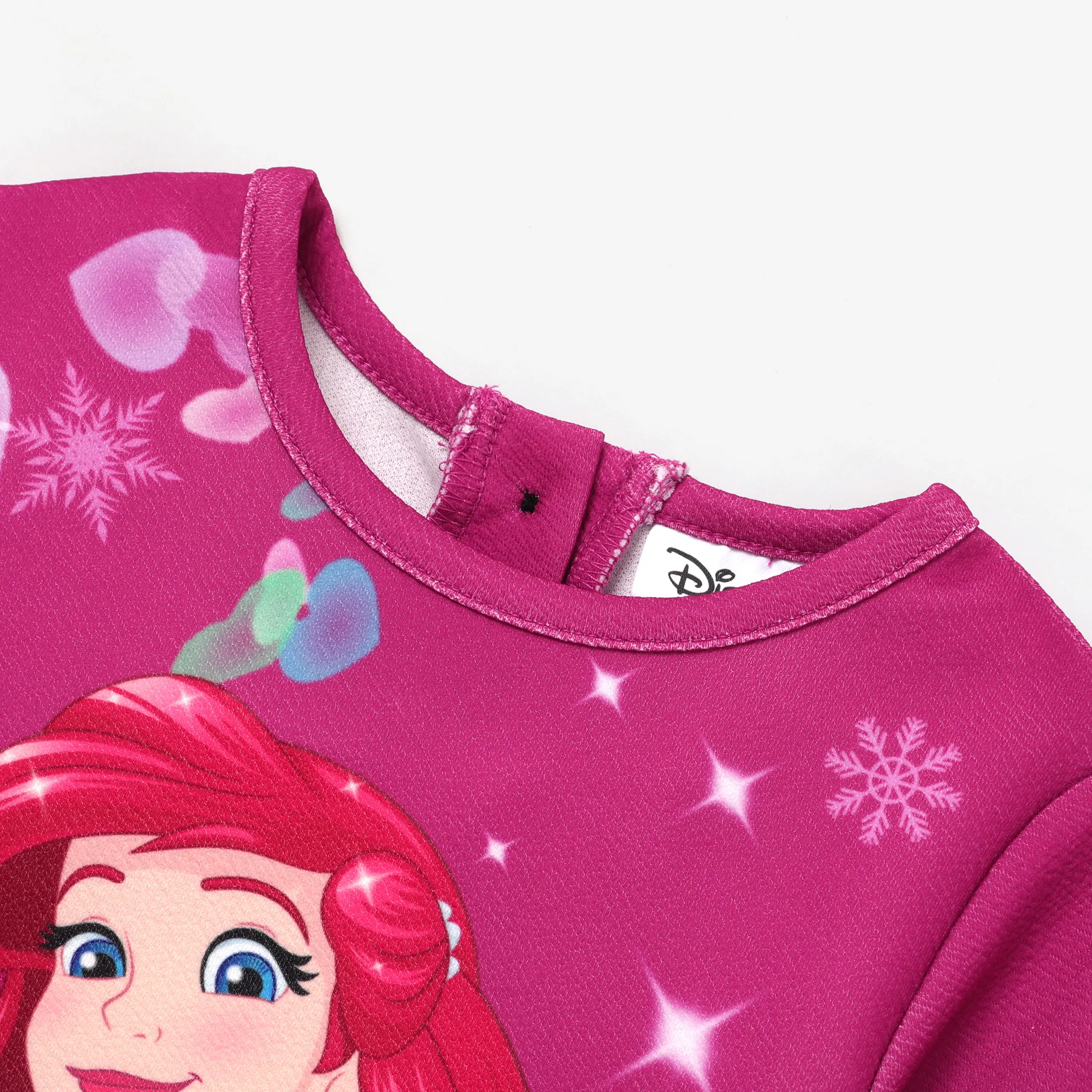 Disney Princess Toddler Girl Character Print Sparkle Ruffled Long-sleeve Dress Roseo image 4