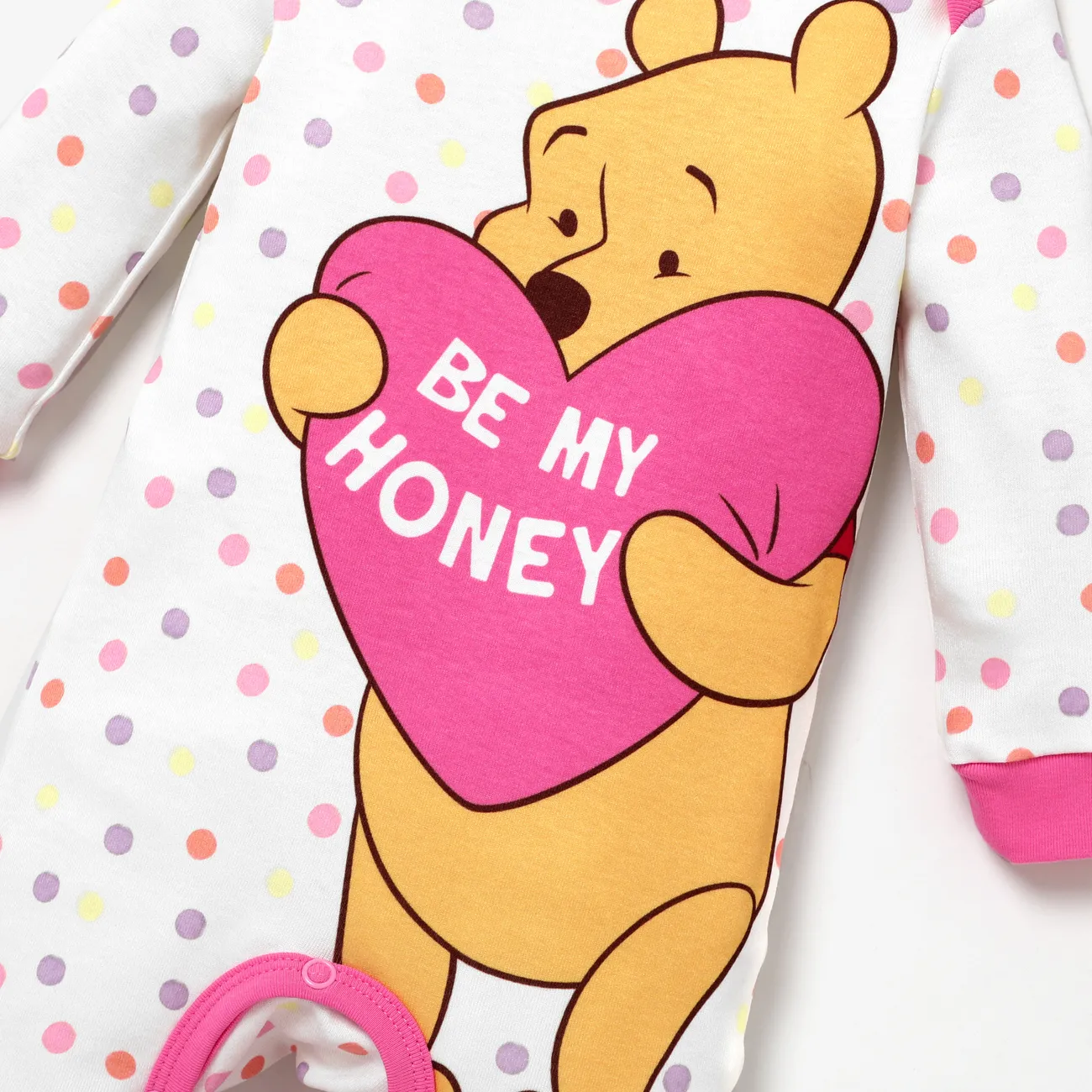 Disney Winnie the Pooh 母親節 嬰兒 中性 童趣 長袖 長腿連身衣 粉色 big image 1