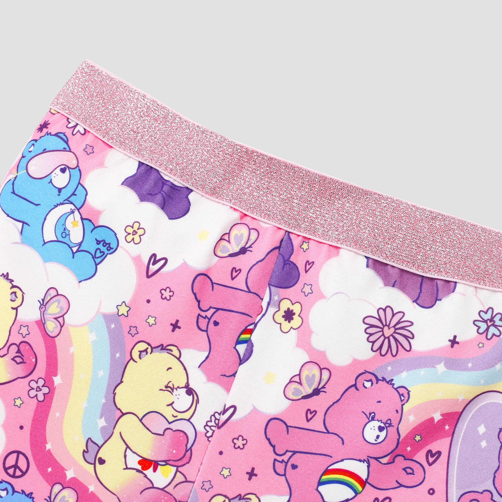 Care Bears Toddler Girl 2pcs Fashionable Character Print Short-sleeve Knotted Tee and Rainbow Print Flared Pants Set Pink image 5