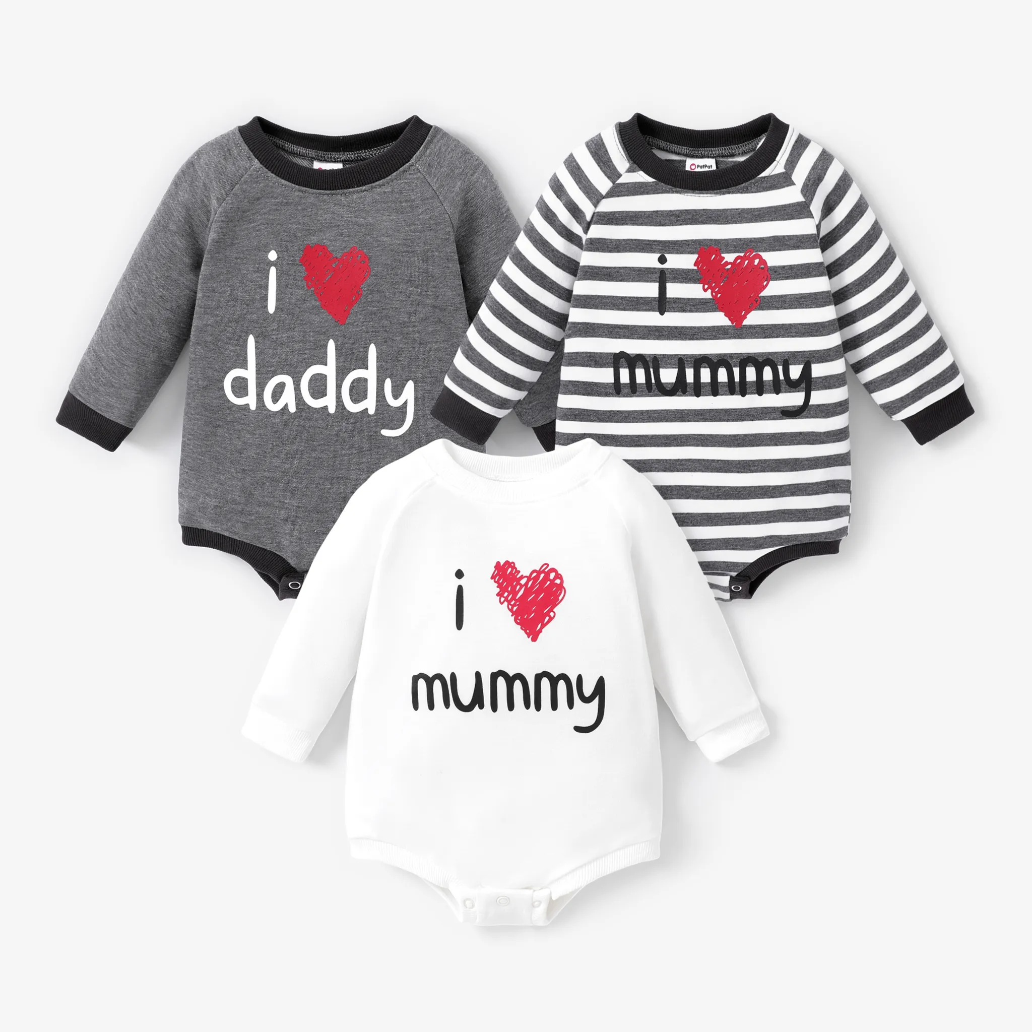 Baby Gril/Boy Basic Letter Long Sleeve Romper
