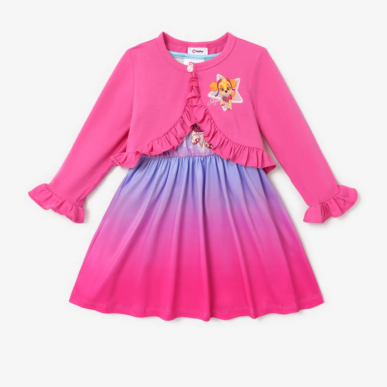 PAW Patrol Toddler Girl Graphic Long-sleeve Ruffle Top and Dress Set  Roseo big image 1