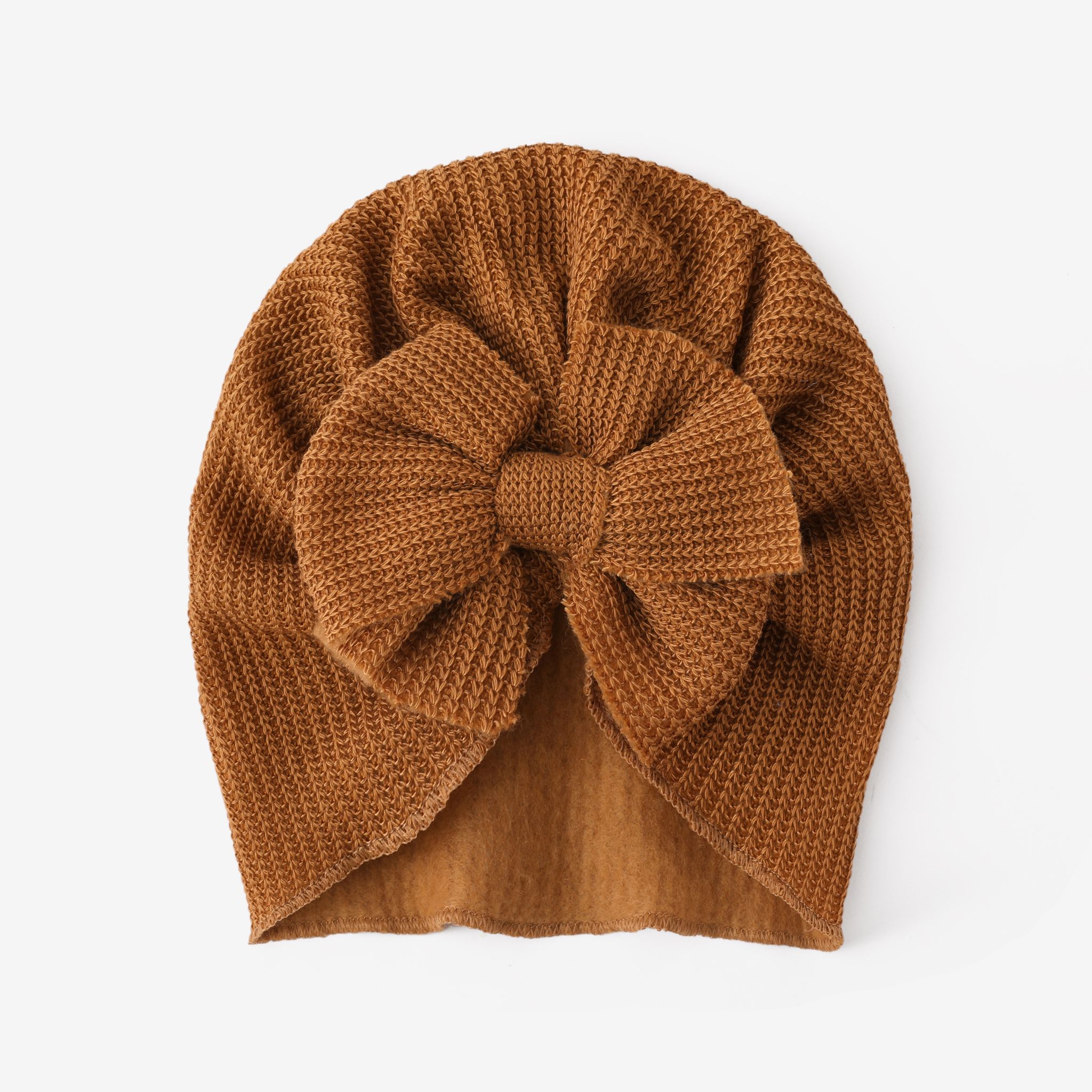 Baby's Knitted Double-layered Bow Hat