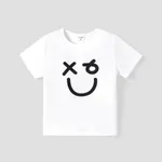 Toddler Boy Expressions Short Sleeve Casual Tee White