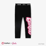 Barbie Plush Embroidered Long-sleeve Top or Tight Leggings Black