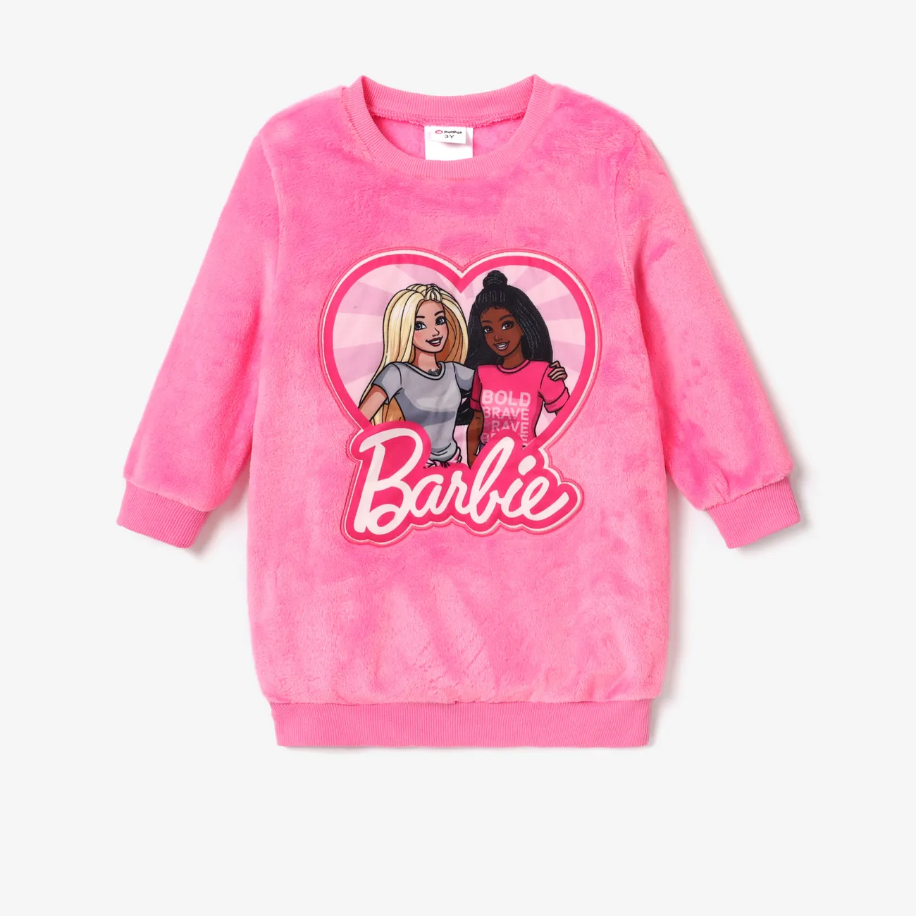Barbie Plush Embroidered Heart print Long-sleeve Top or Tight Leggings Roseo big image 1