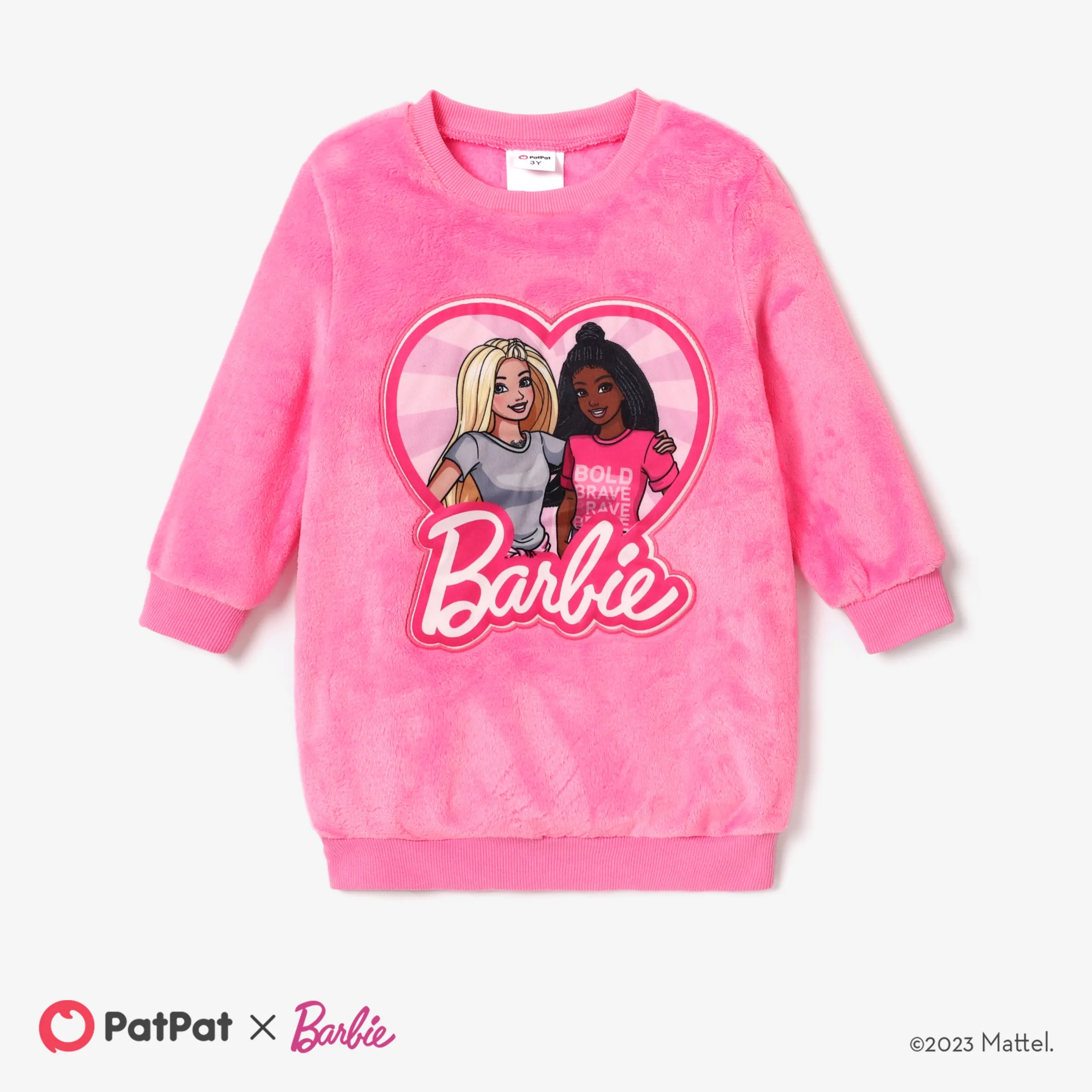 Barbie Plush Embroidered Long-sleeve Top or Tight Leggings Roseo
